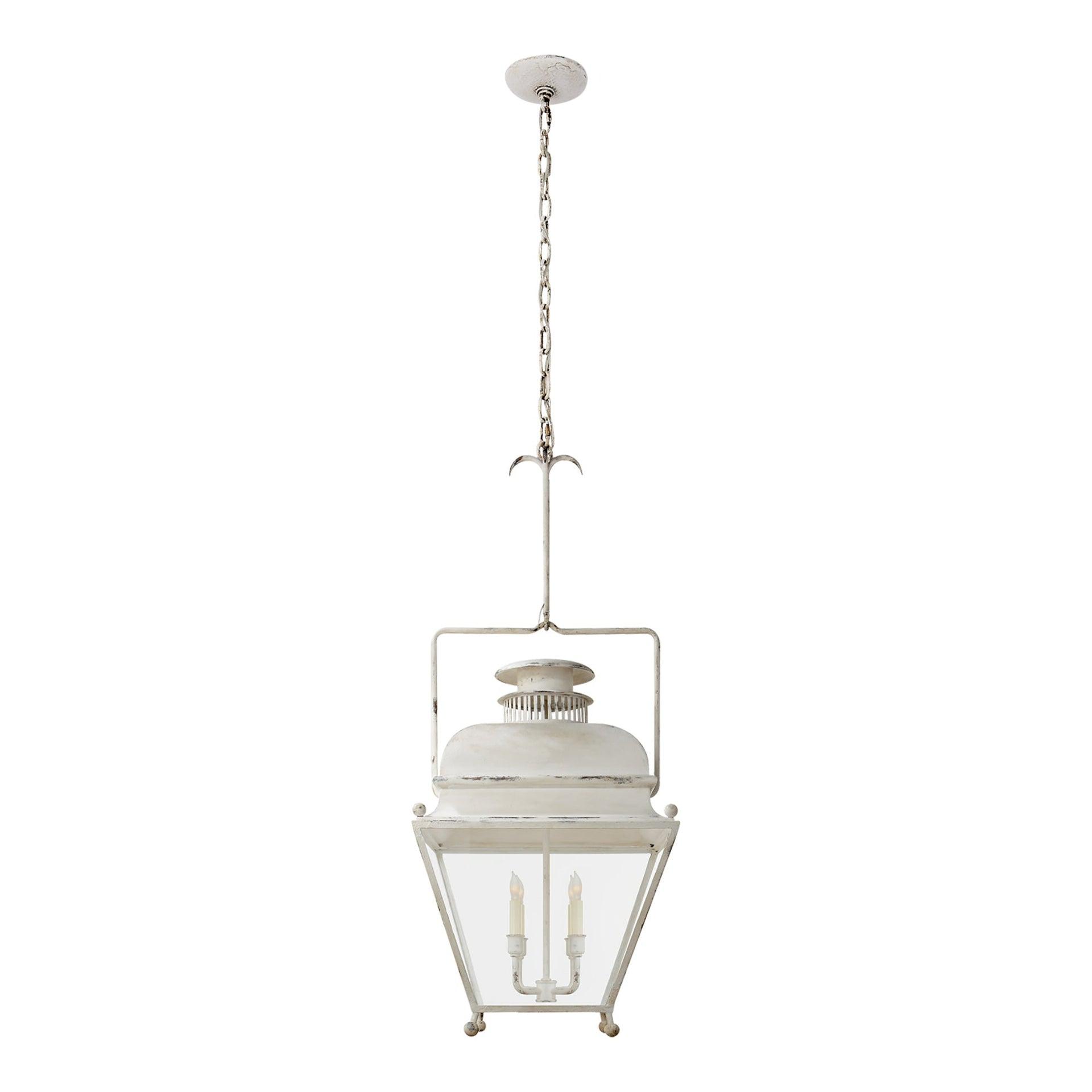 Holborn Old White 4-Light Glass Lantern Pendant