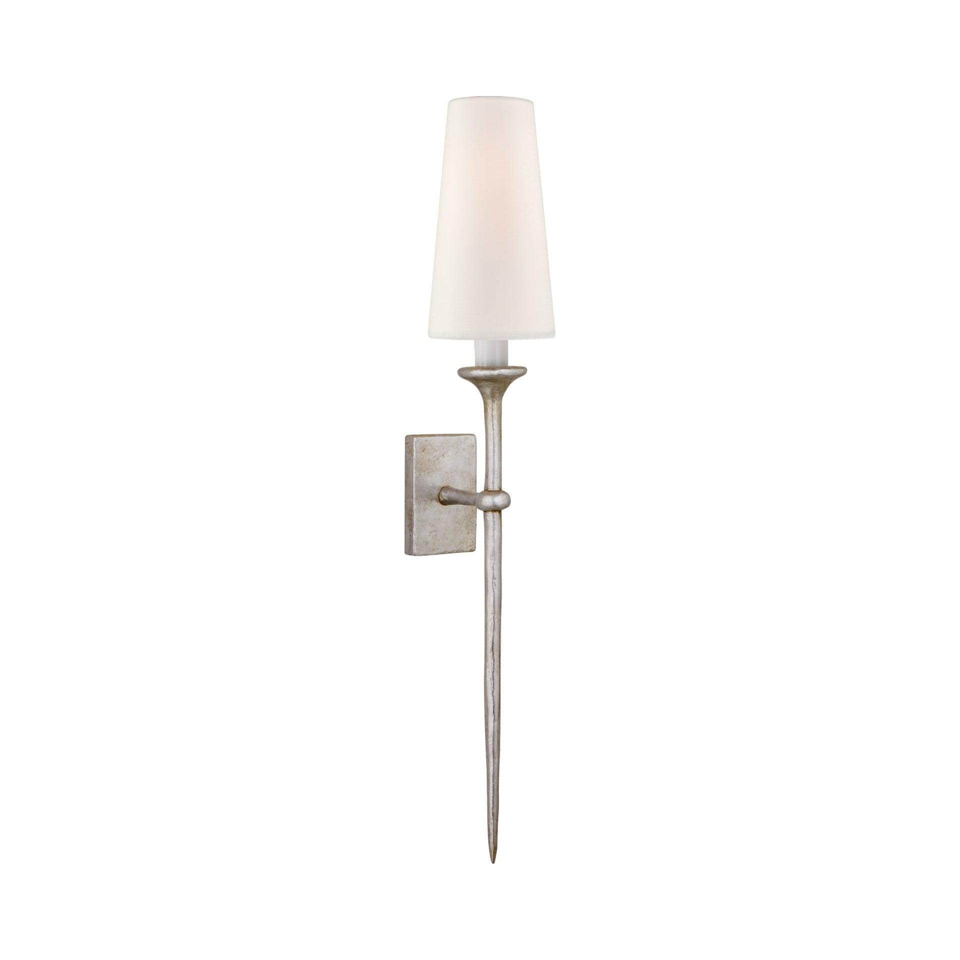 Burnished Silver Leaf 26.5" Wall Sconce with Shade