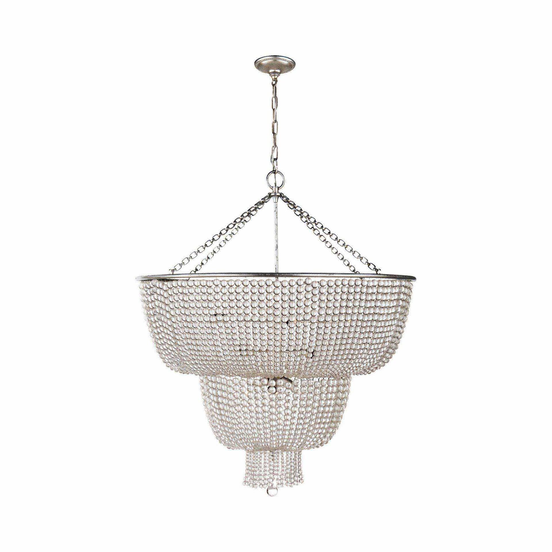 Jacqueline 38" Burnished Silver Leaf Two-Tier Chandelier