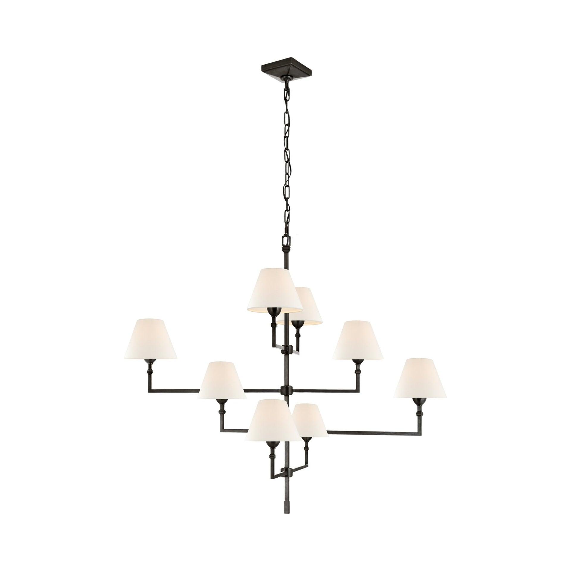 Alexa Hampton Inspired Nickel and Crystal 41" Plug-in Chandelier