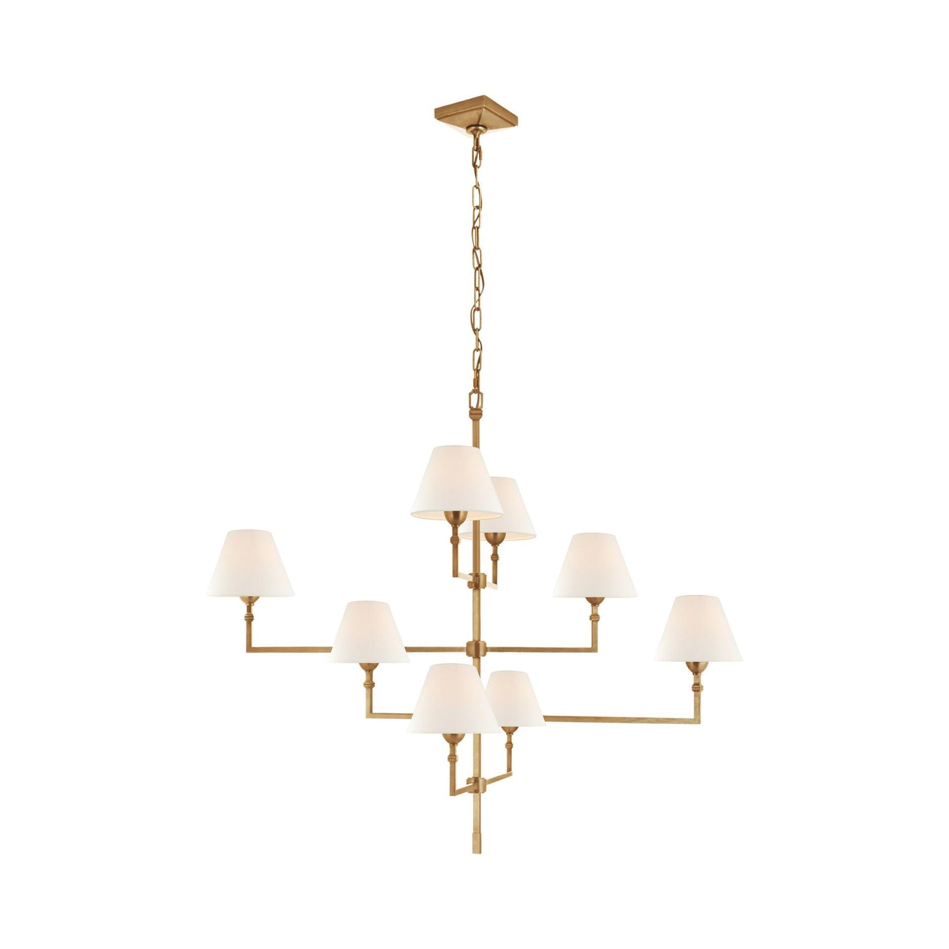 Alexa Hampton Inspired Brass and Crystal 41" Plug-In Chandelier