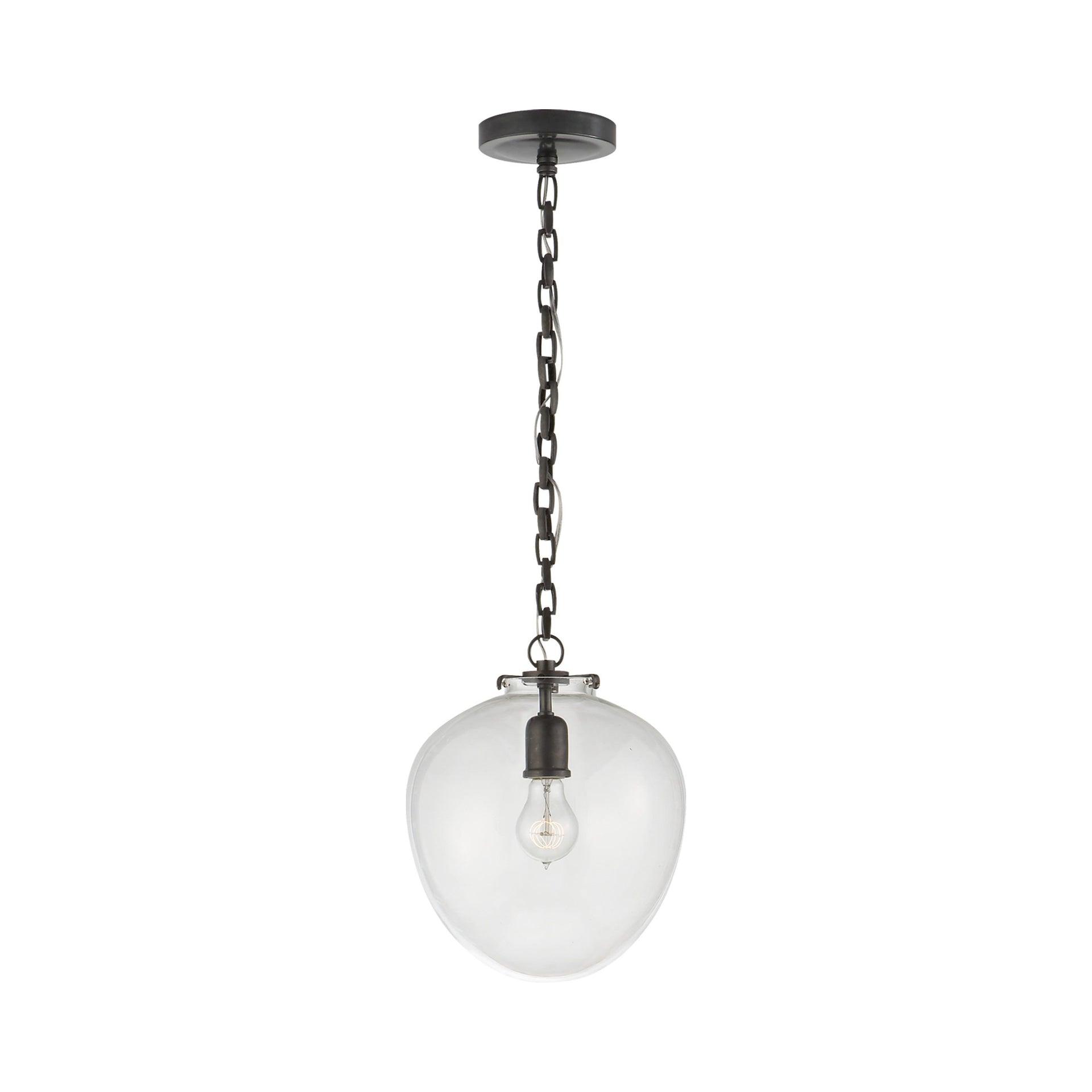 Elegant Katie Acorn 13'' Bronze Glass Pendant Light