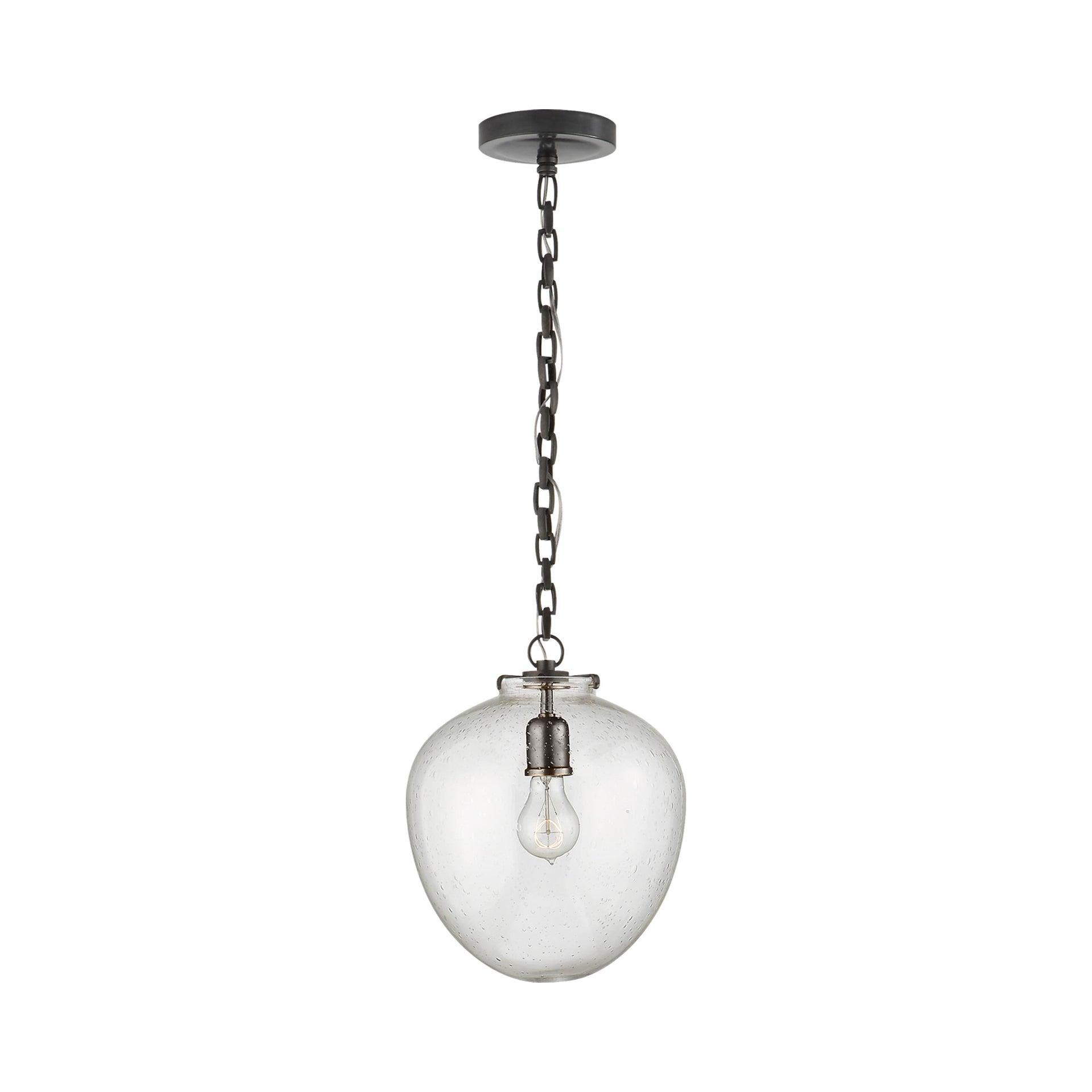 Elegant Acorn Glass Globe Pendant in Bronze Finish