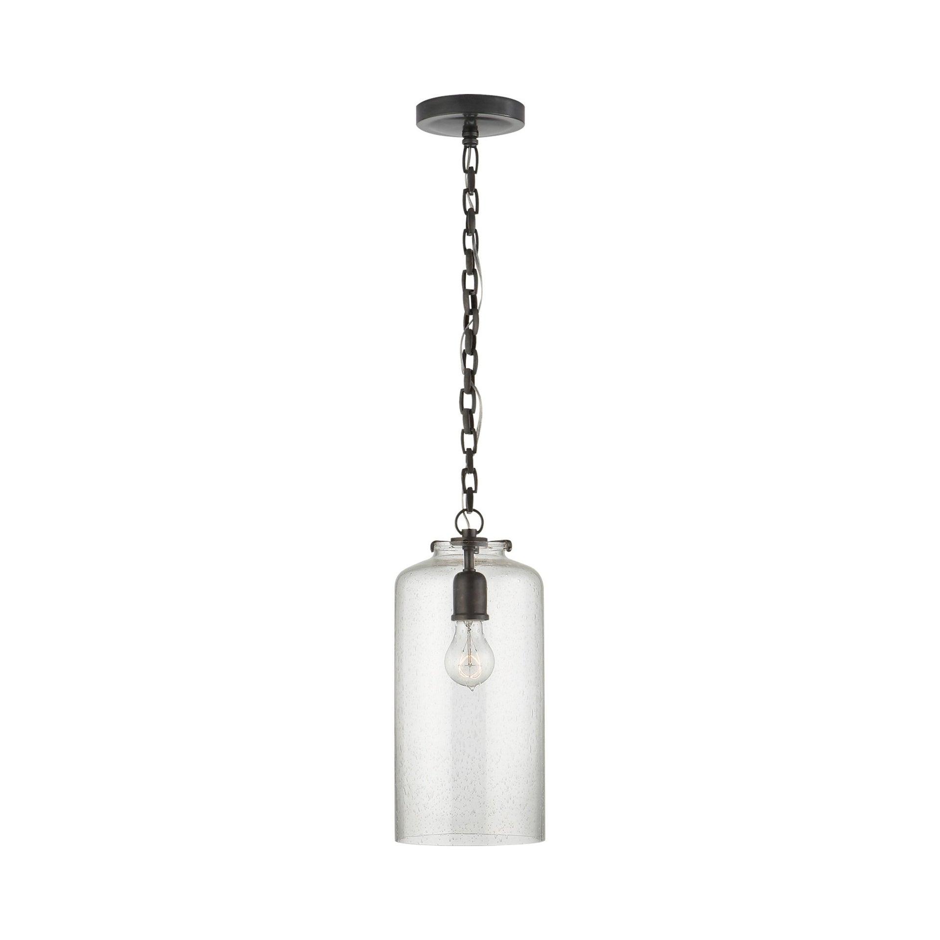 Katie Bronze Seeded Glass Indoor/Outdoor Pendant Light