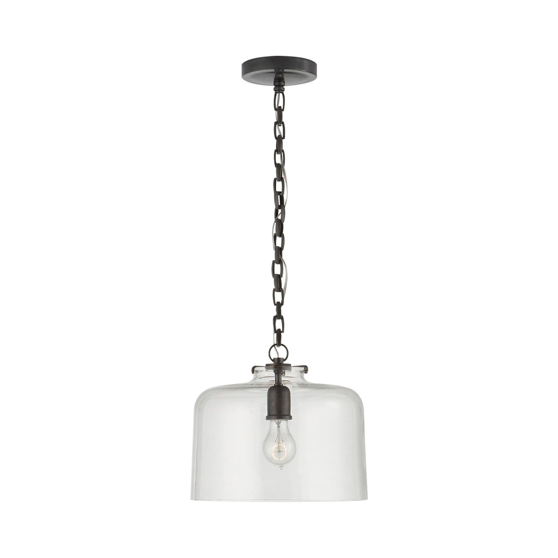 Katie Vintage Bronze Dome Pendant with Clear Glass Shade