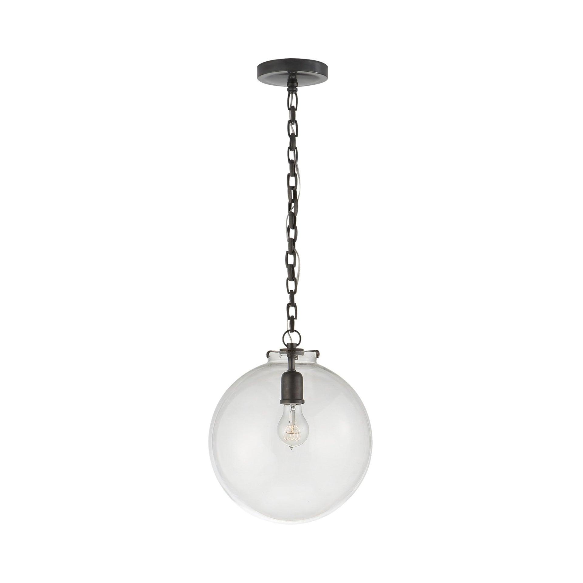 Bronze Globe Pendant with Clear Glass - Indoor/Outdoor Lighting
