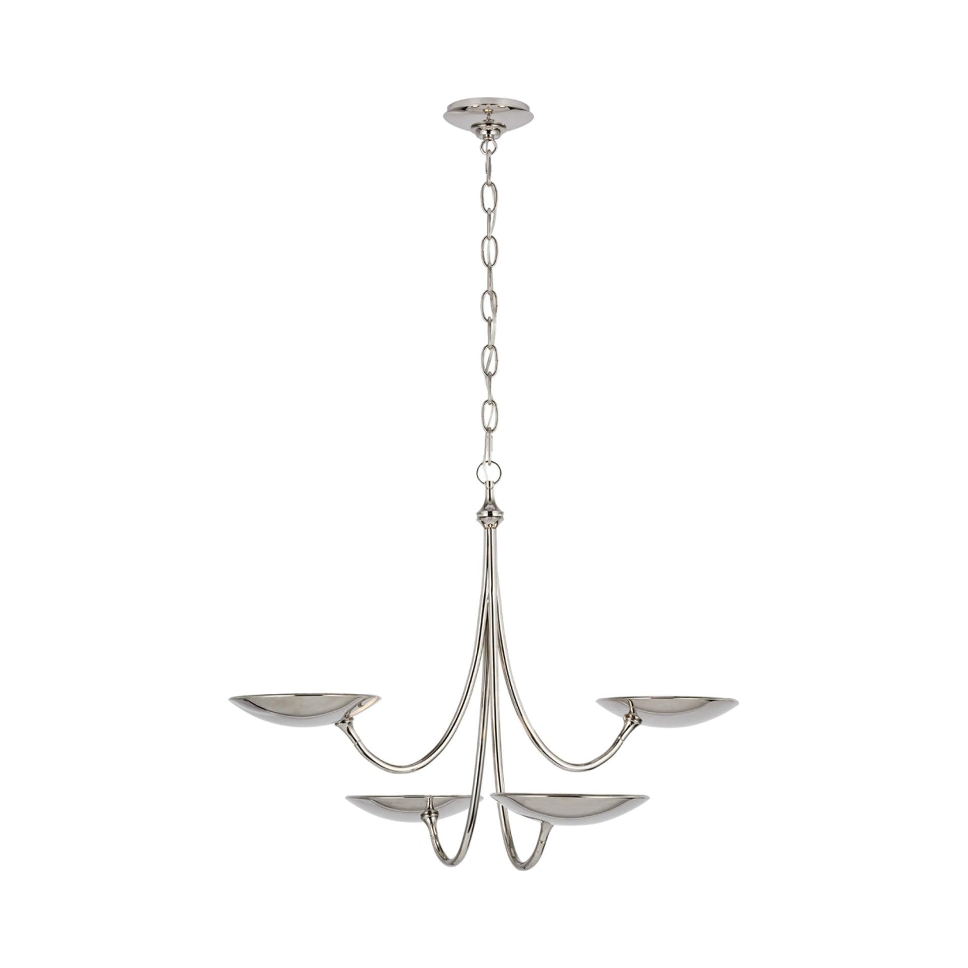 Keira Polished Nickel Medium Chandelier with Organic Lines