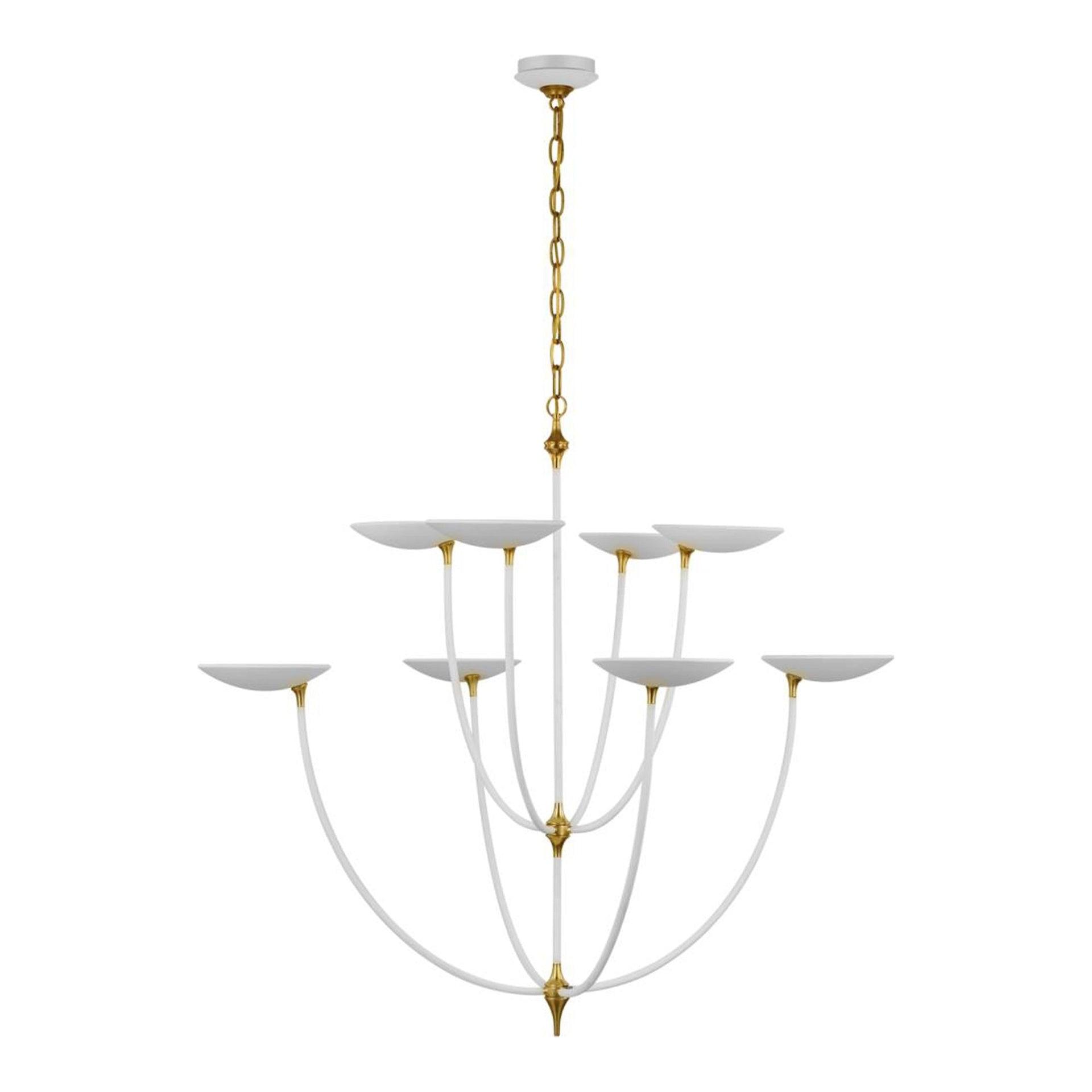Keira Matte White and Brass 8-Light LED Chandelier
