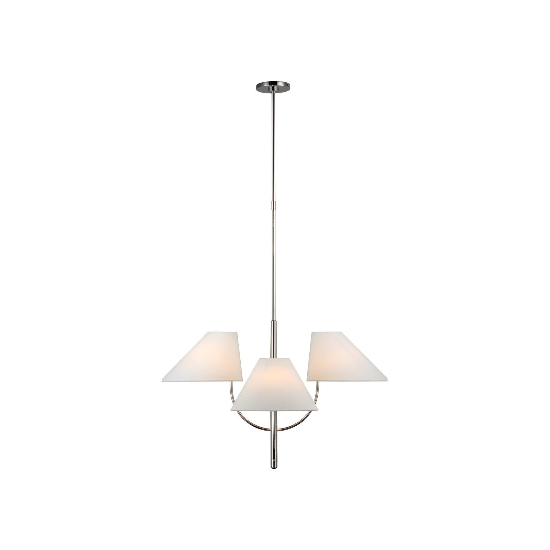 Kinsley Polished Nickel 21.75" Crystal-Accented Plug-in Chandelier