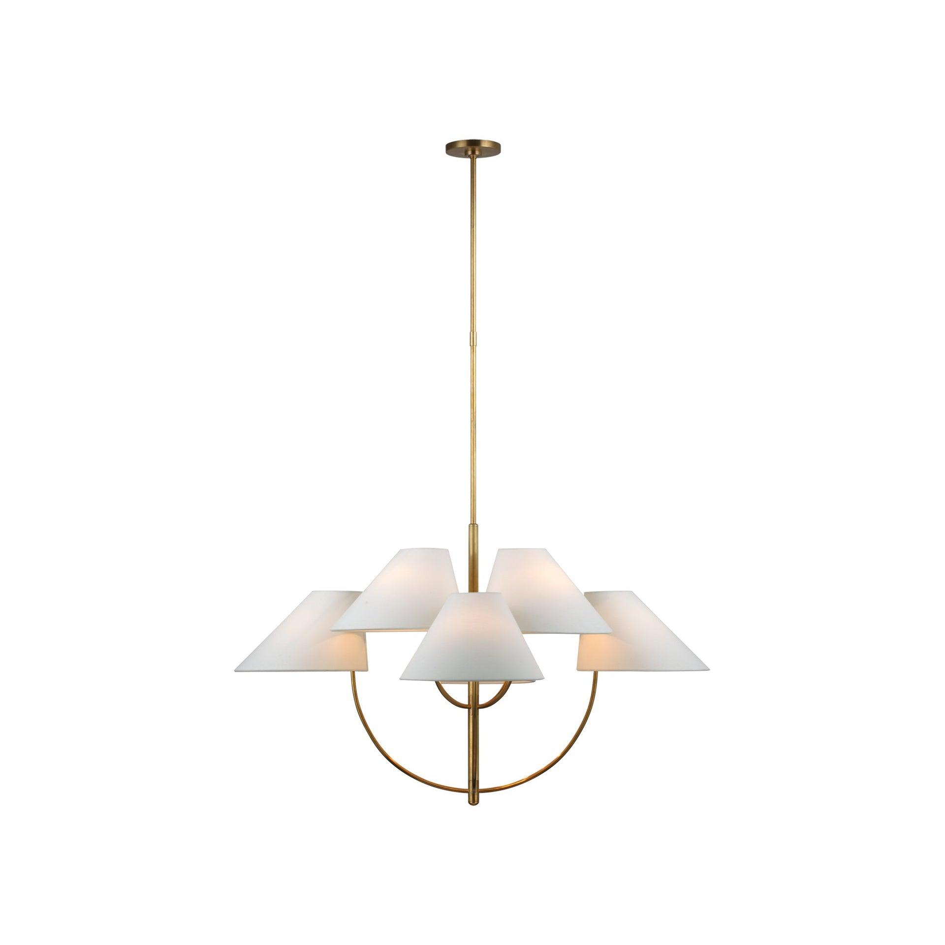 Kinsley Soft Brass 8-Light Two-Tier Elegant Chandelier