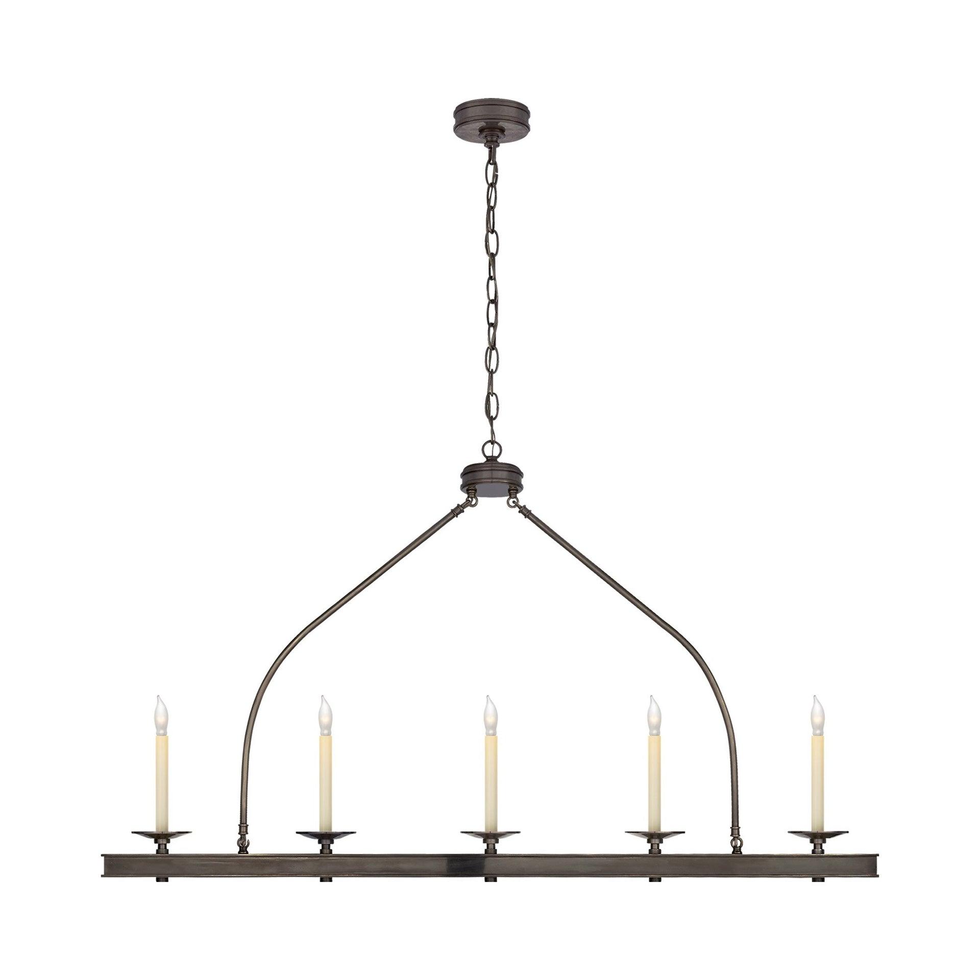 Elegant Launceton 5-Light Bronze Island Pendant with Crystal Accents
