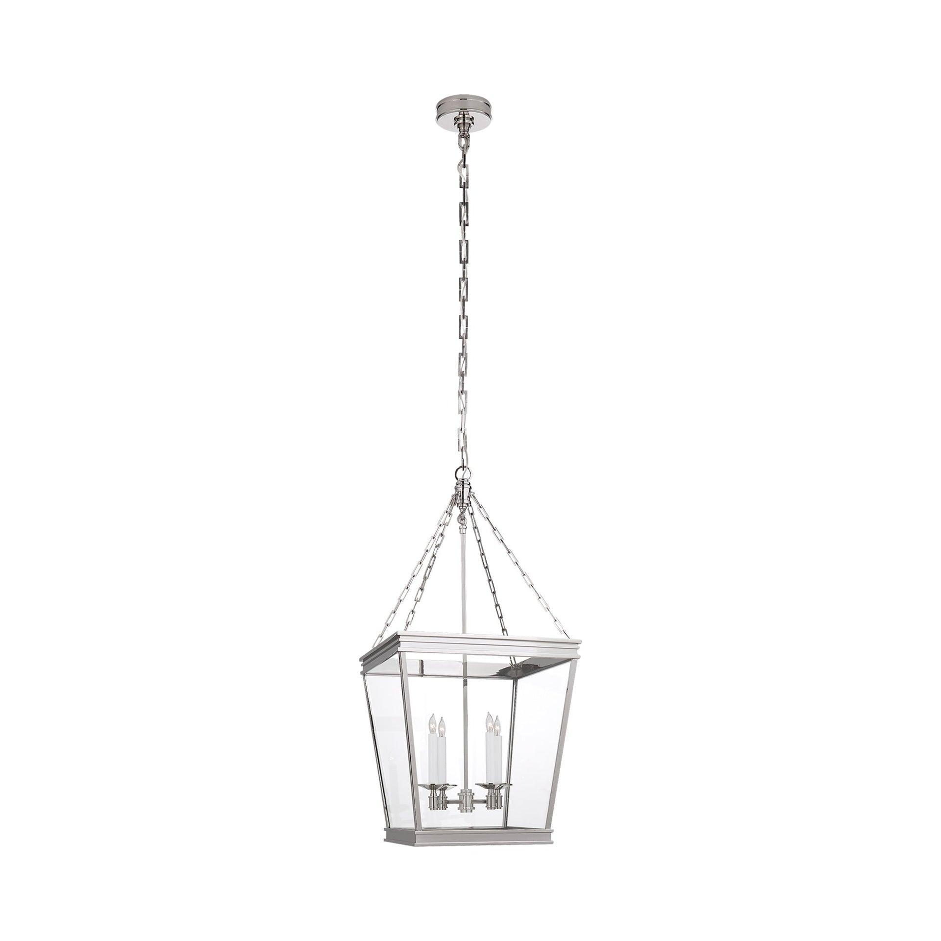 Launceton Polished Nickel Glass Lantern Pendant Light