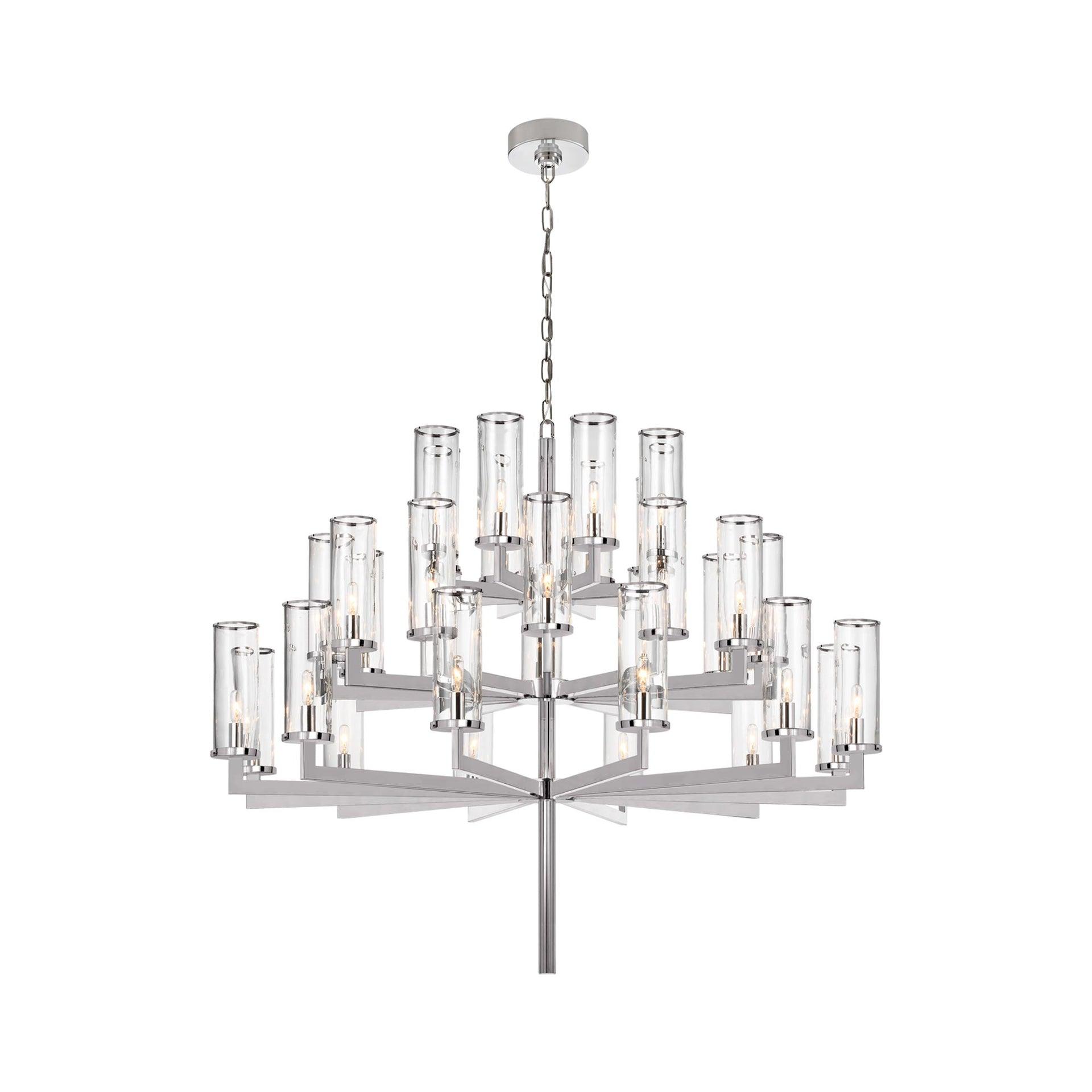 Liaison Polished Nickel 32-Light Classic Candelabra Chandelier