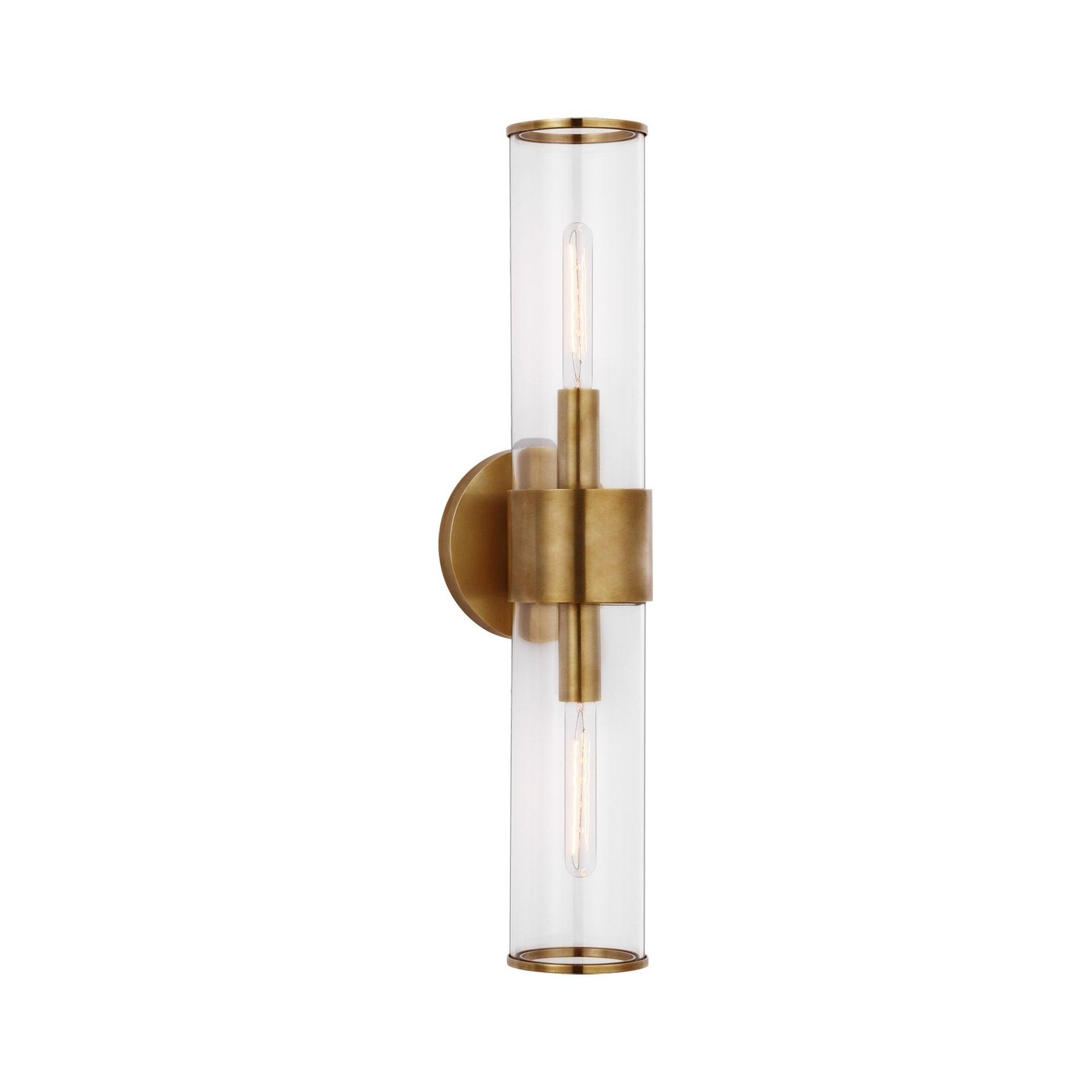 Liaison Modern 22" Brass-Bronze Dual Light Wall Sconce