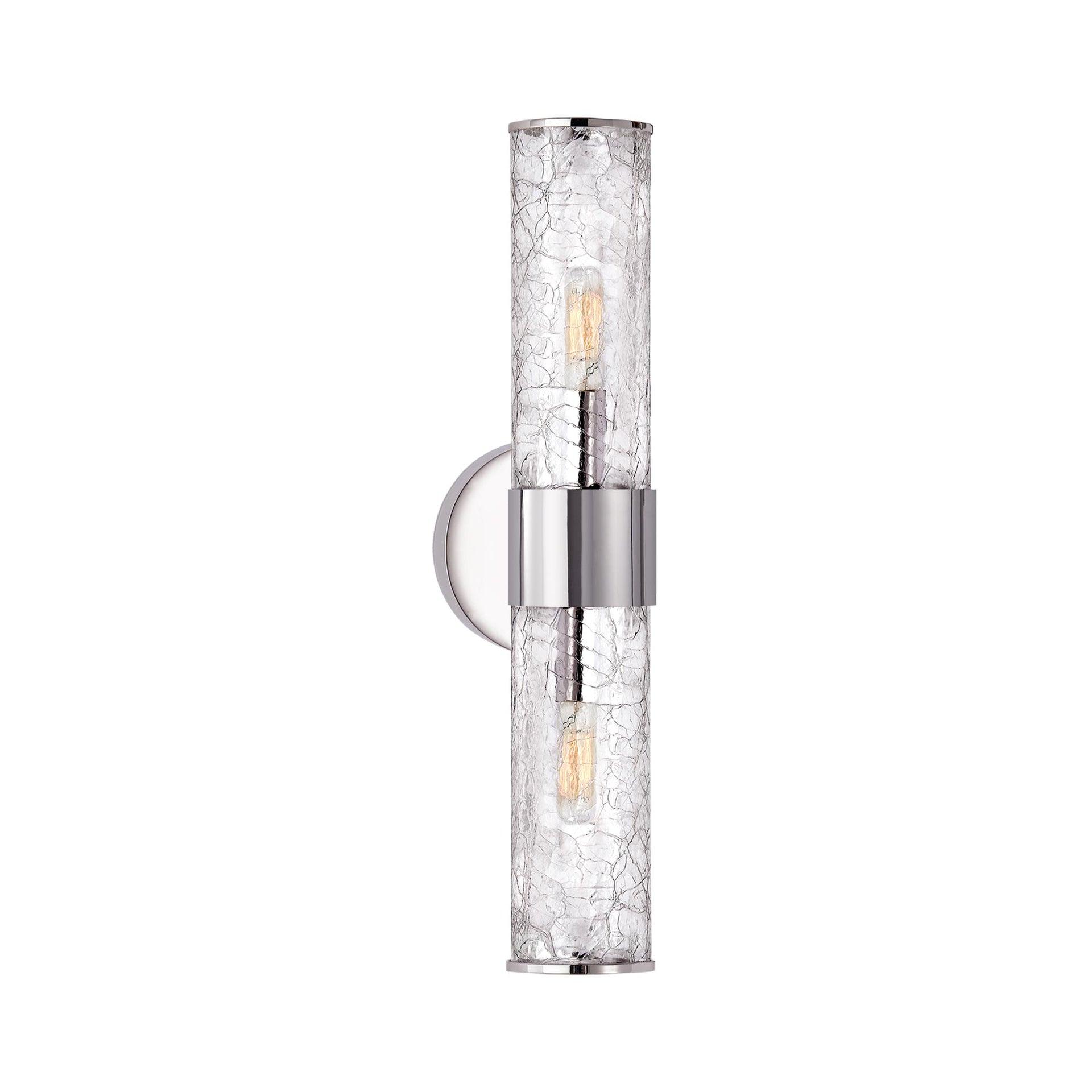 Liaison Modern Dimmable Nickel Wall Sconce with Glass Accents