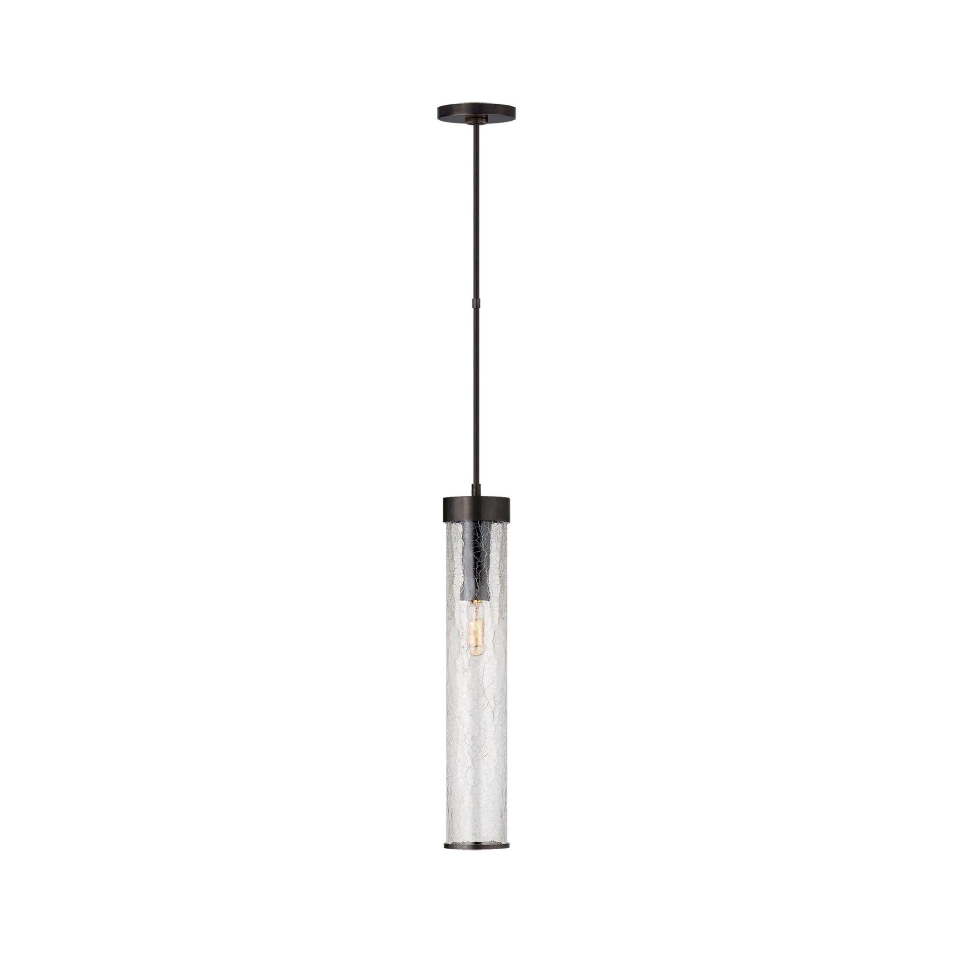Liaison Crackled Glass 18.75" Bronze Mini Pendant Light