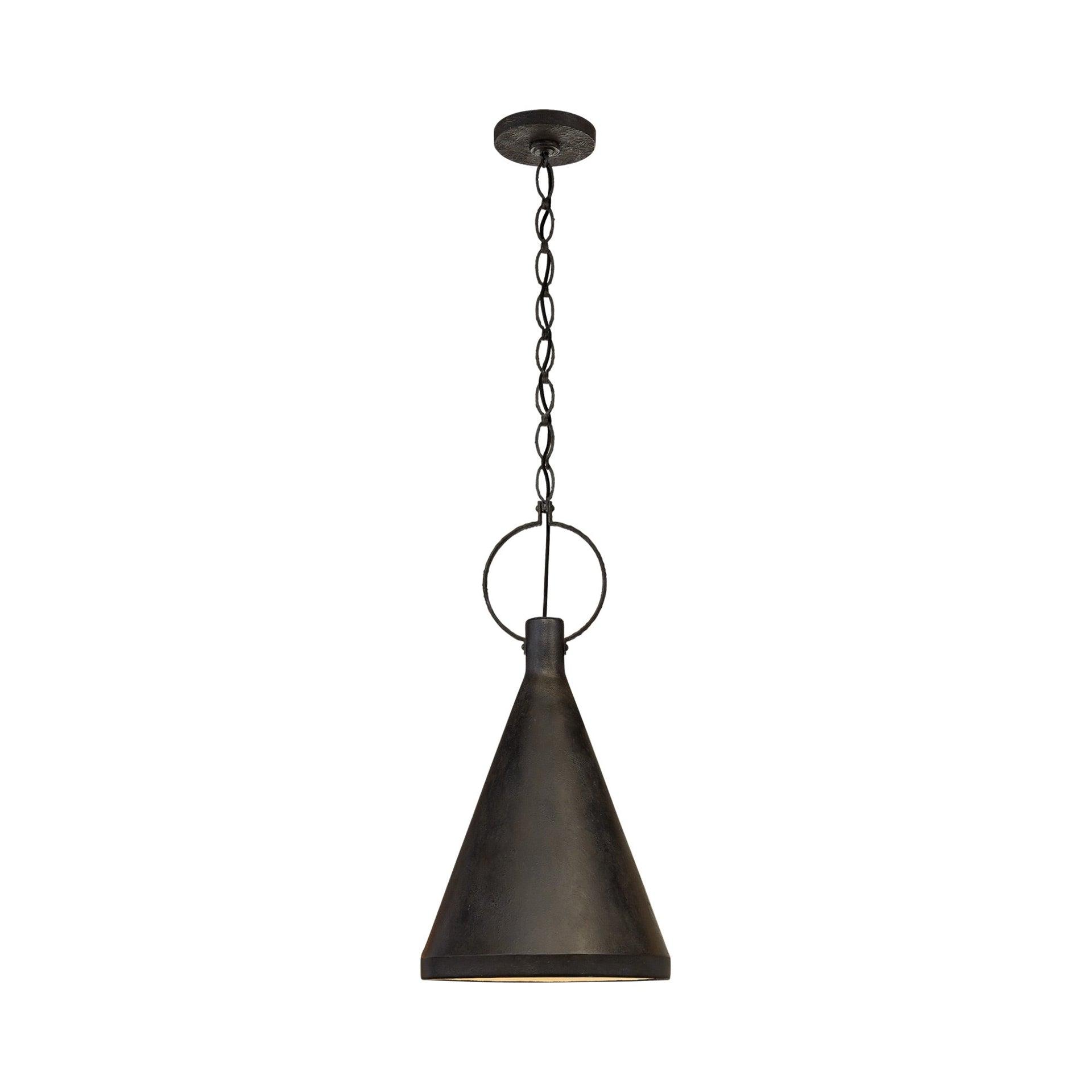 Limoges Crystal Accent Industrial Pendant Light in Natural Rust