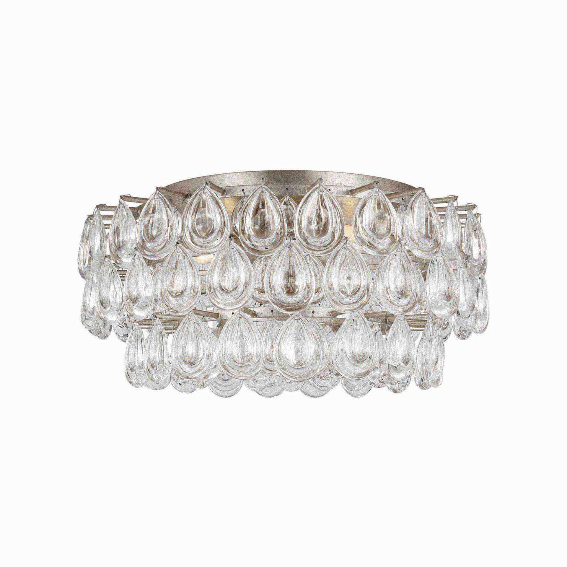 Liscia Crystal and Silver 4-Light Flush Mount