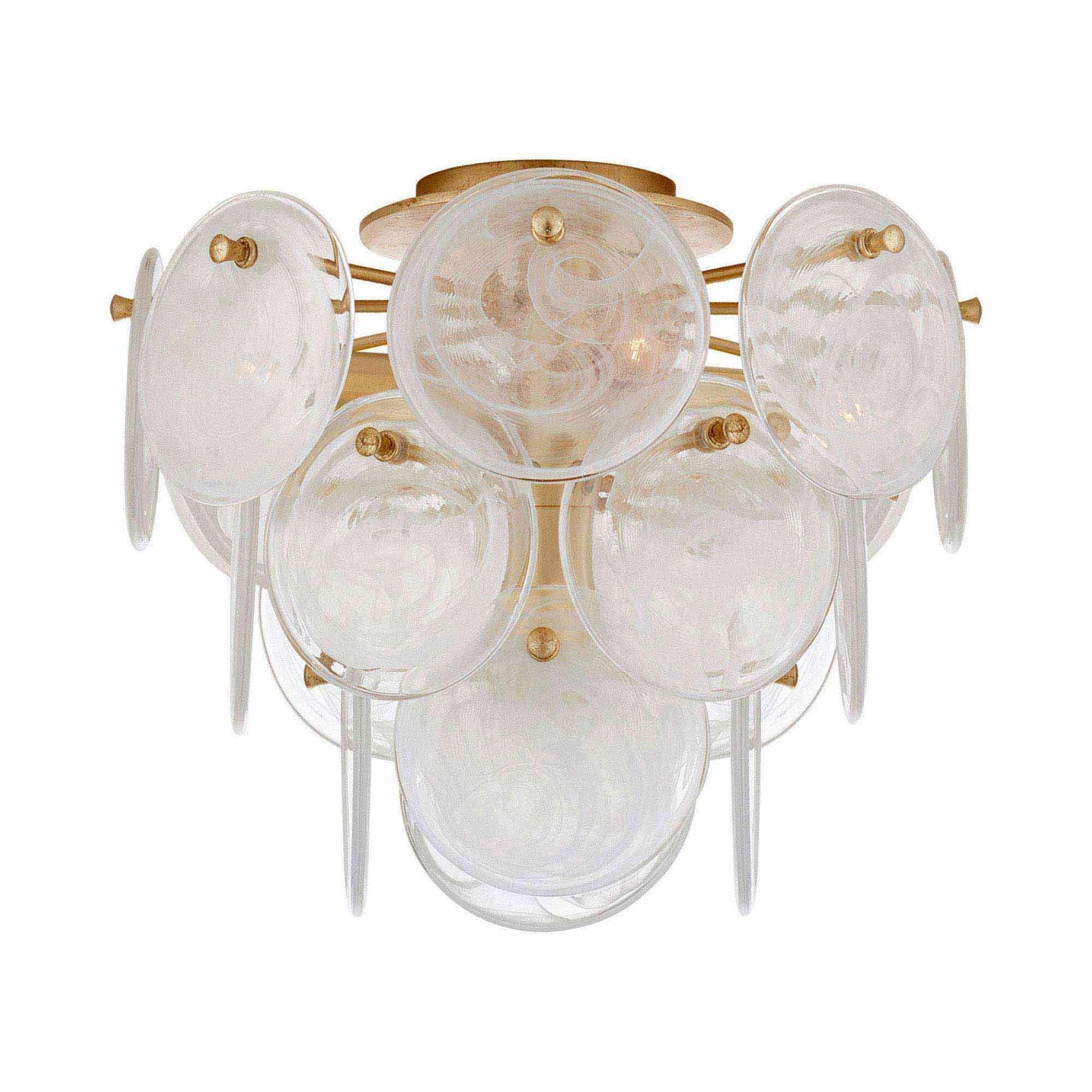 Loire Gold Glass 4-Light Indoor/Outdoor Semi Flush Mount