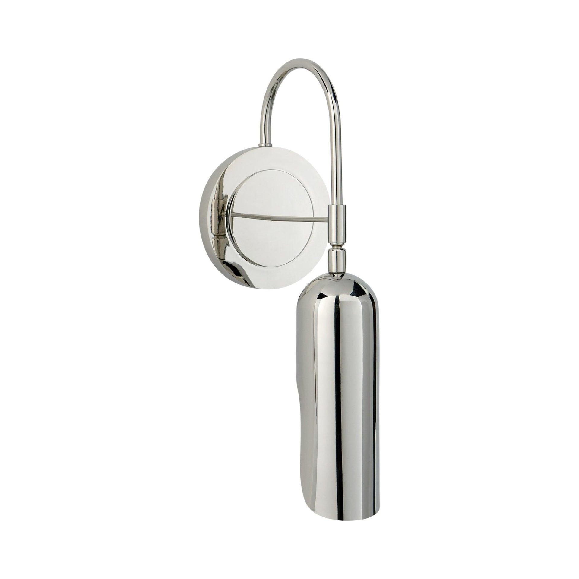 Sleek Nickel Gooseneck-Style Dimmable Wall Sconce