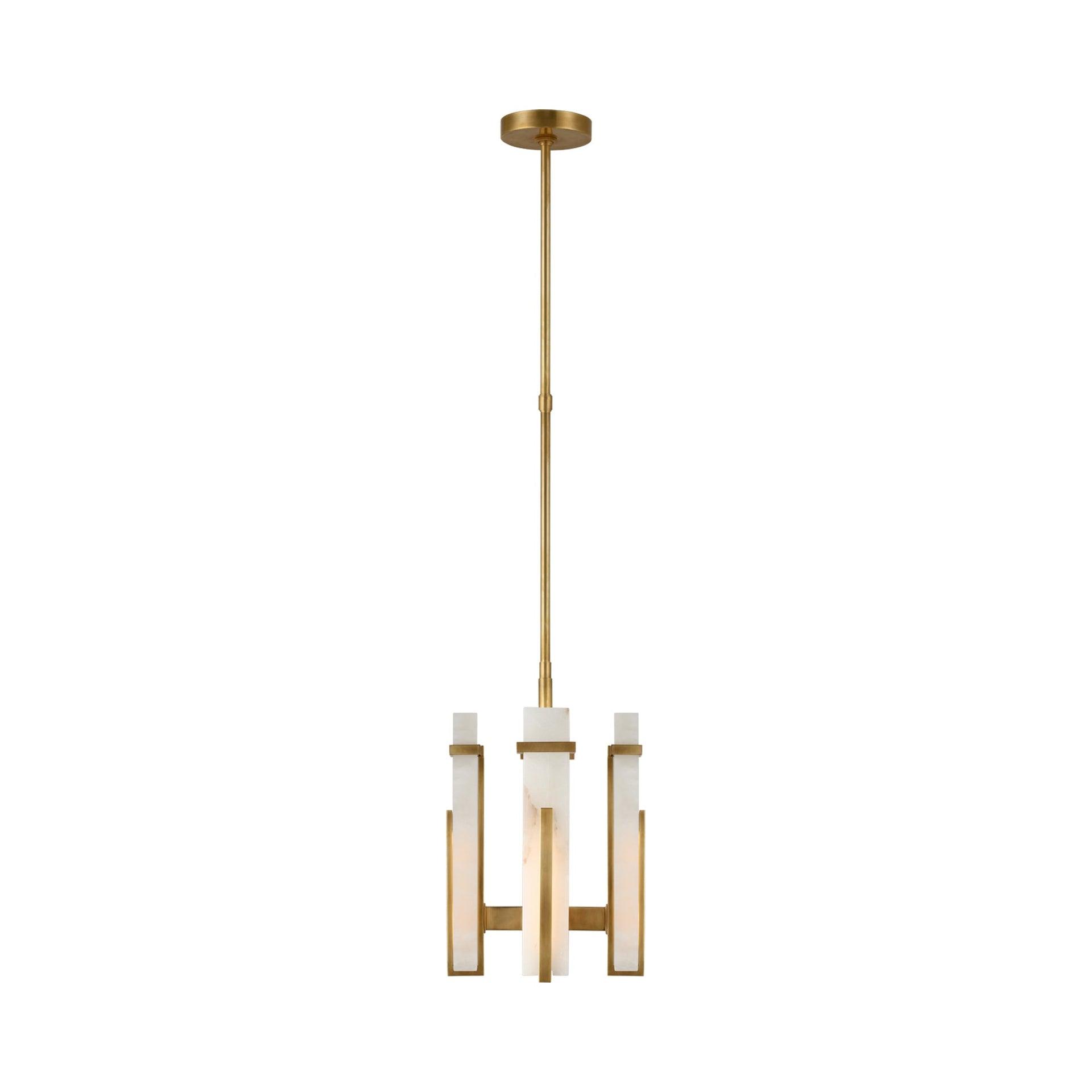 Antique Brass and Crystal Plug-in LED Chandelier
