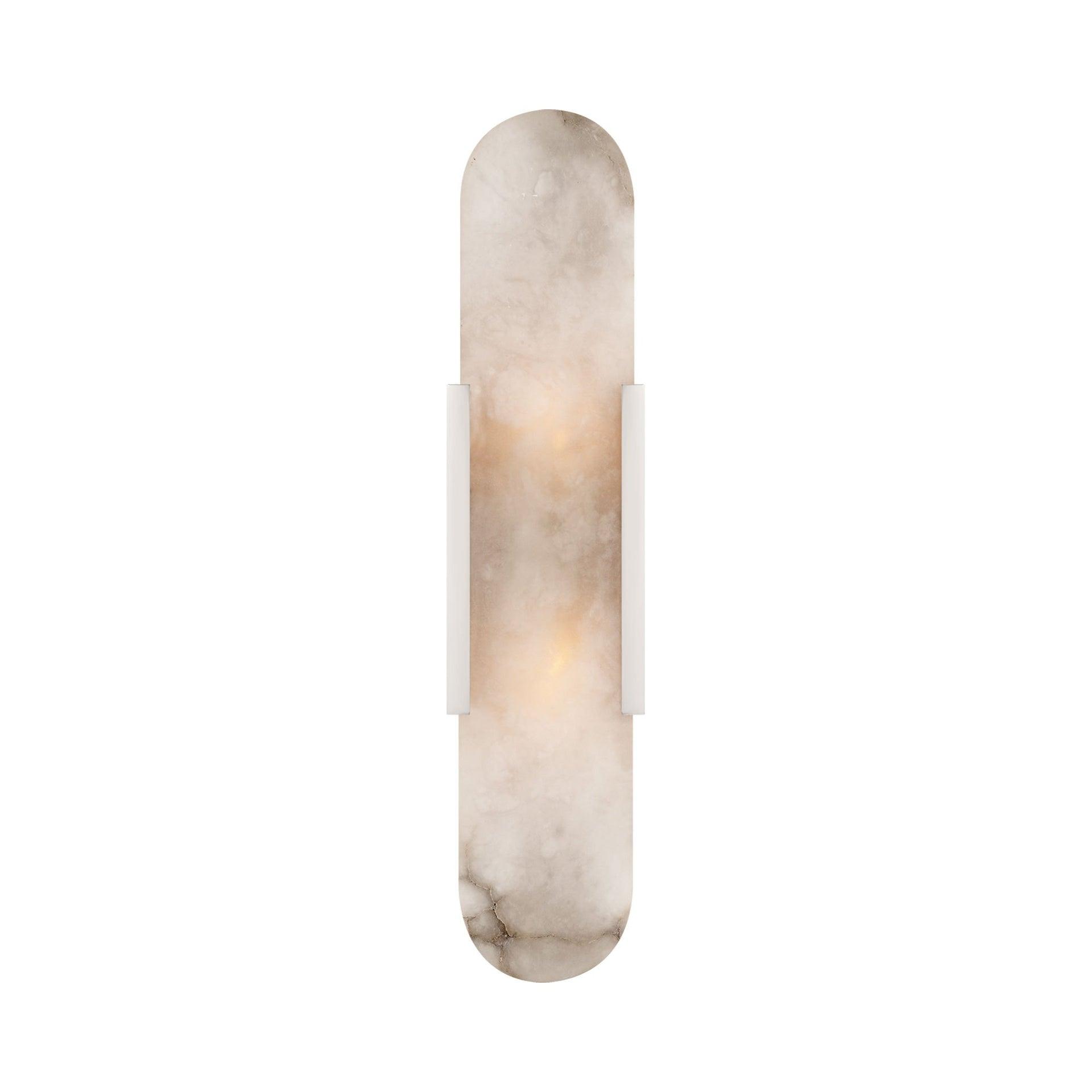 Polished Nickel 20" Alabaster Shade Wall Sconce