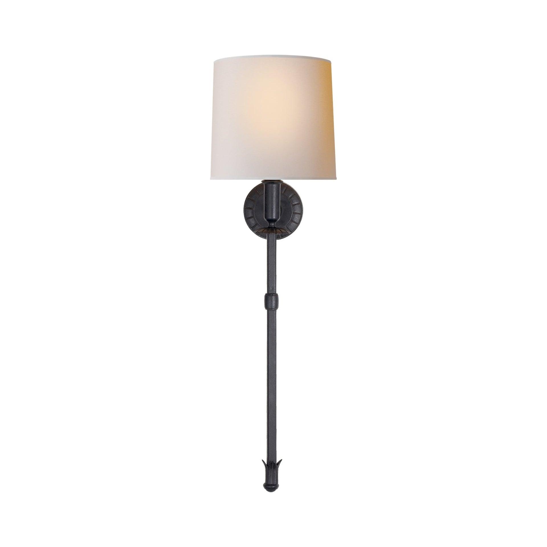 Aged Iron 30" Dimmable Wall Sconce with Shade