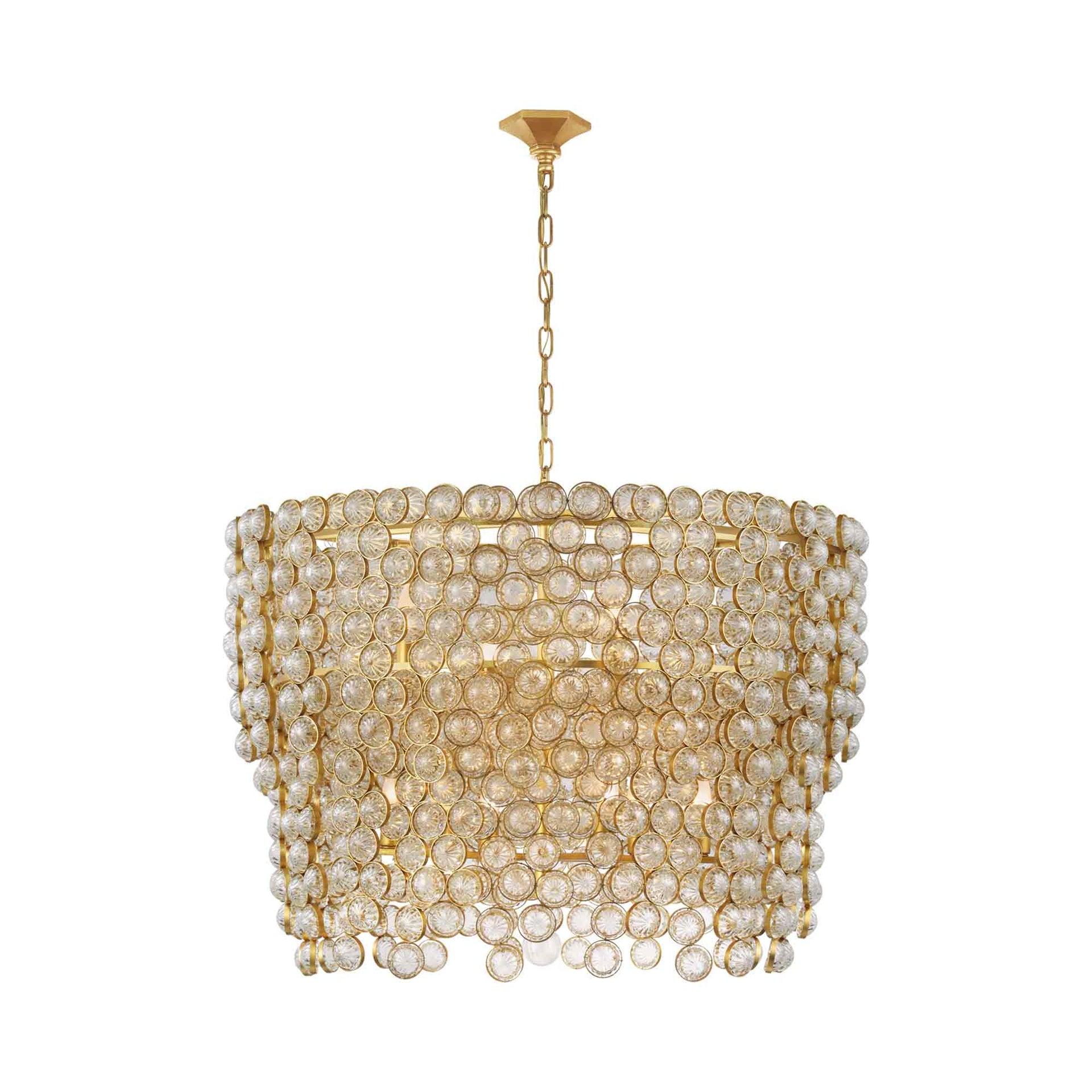 Large Crystal Candle Plug-in Waterfall Chandelier