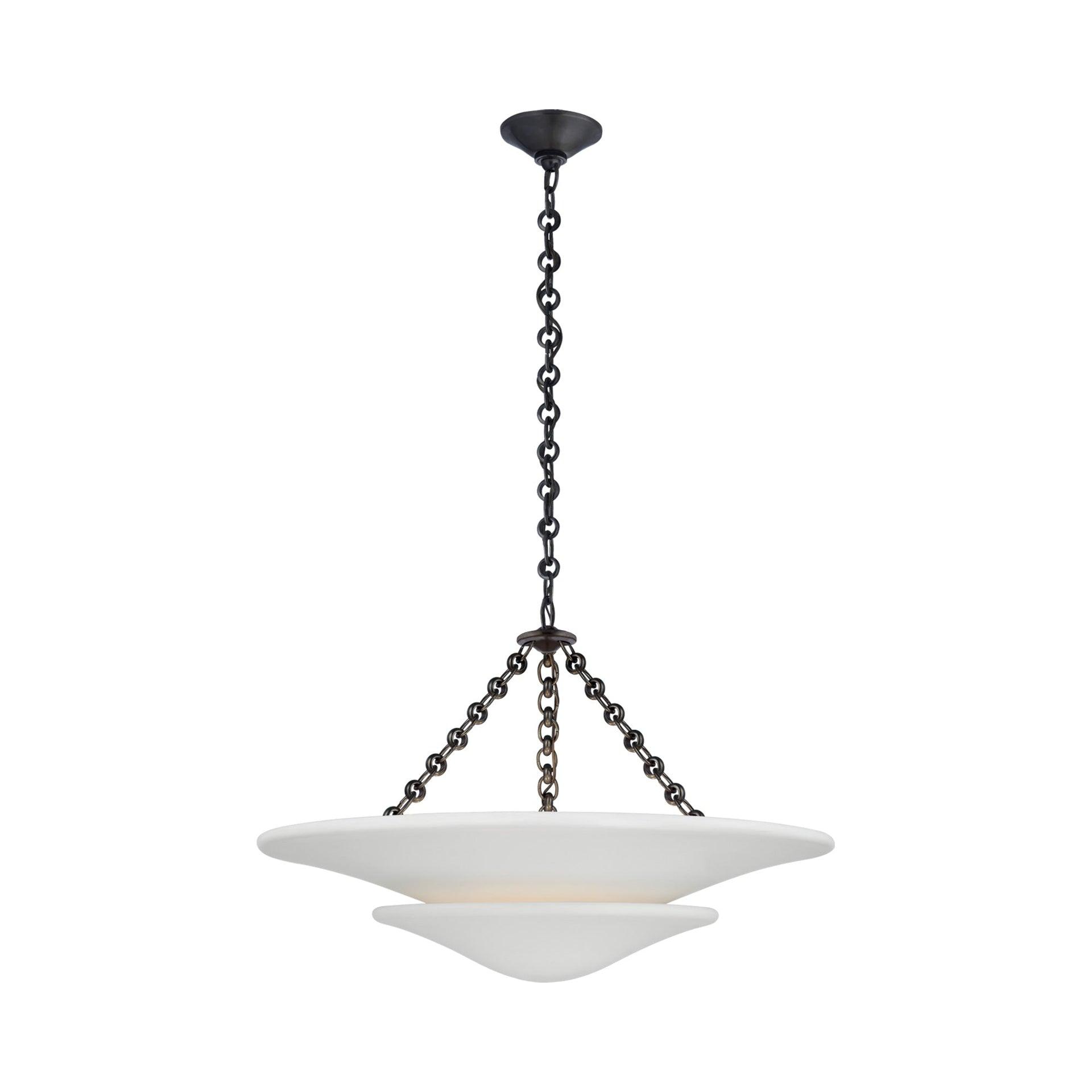 Mollino Bronze 3-Light Chandelier with Plaster Finish