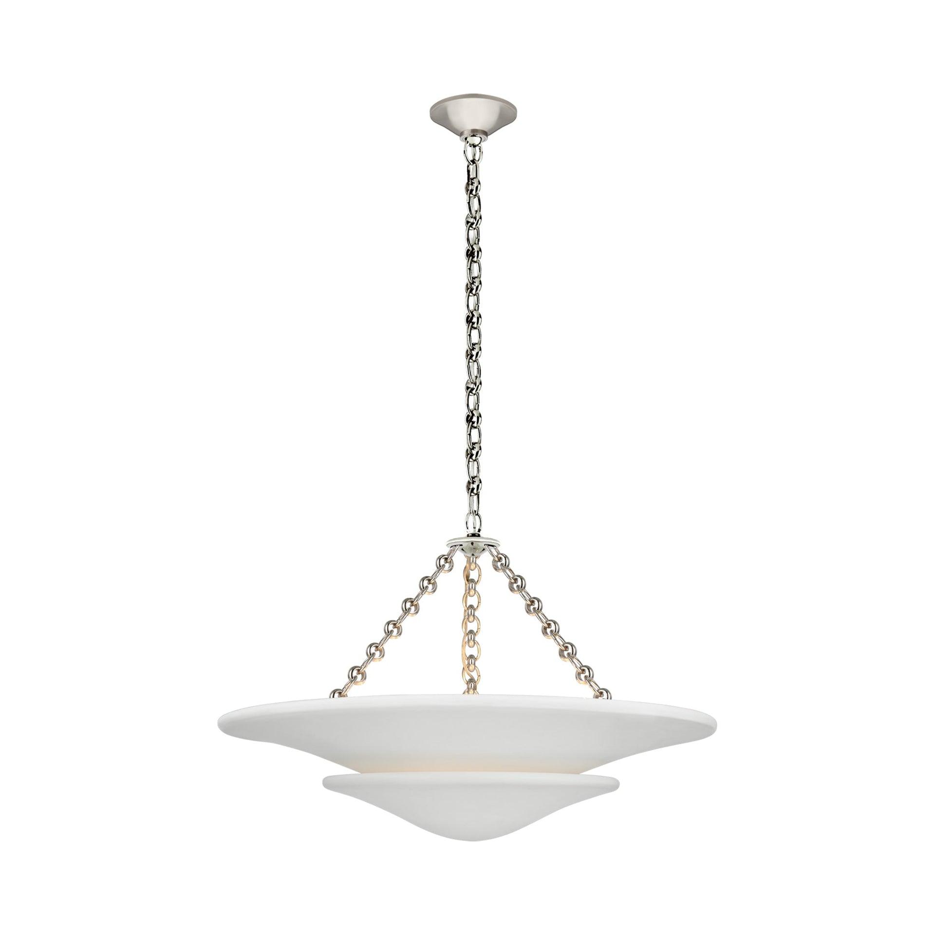 Mollino Polished Nickel Medium Tiered 3-Light Chandelier