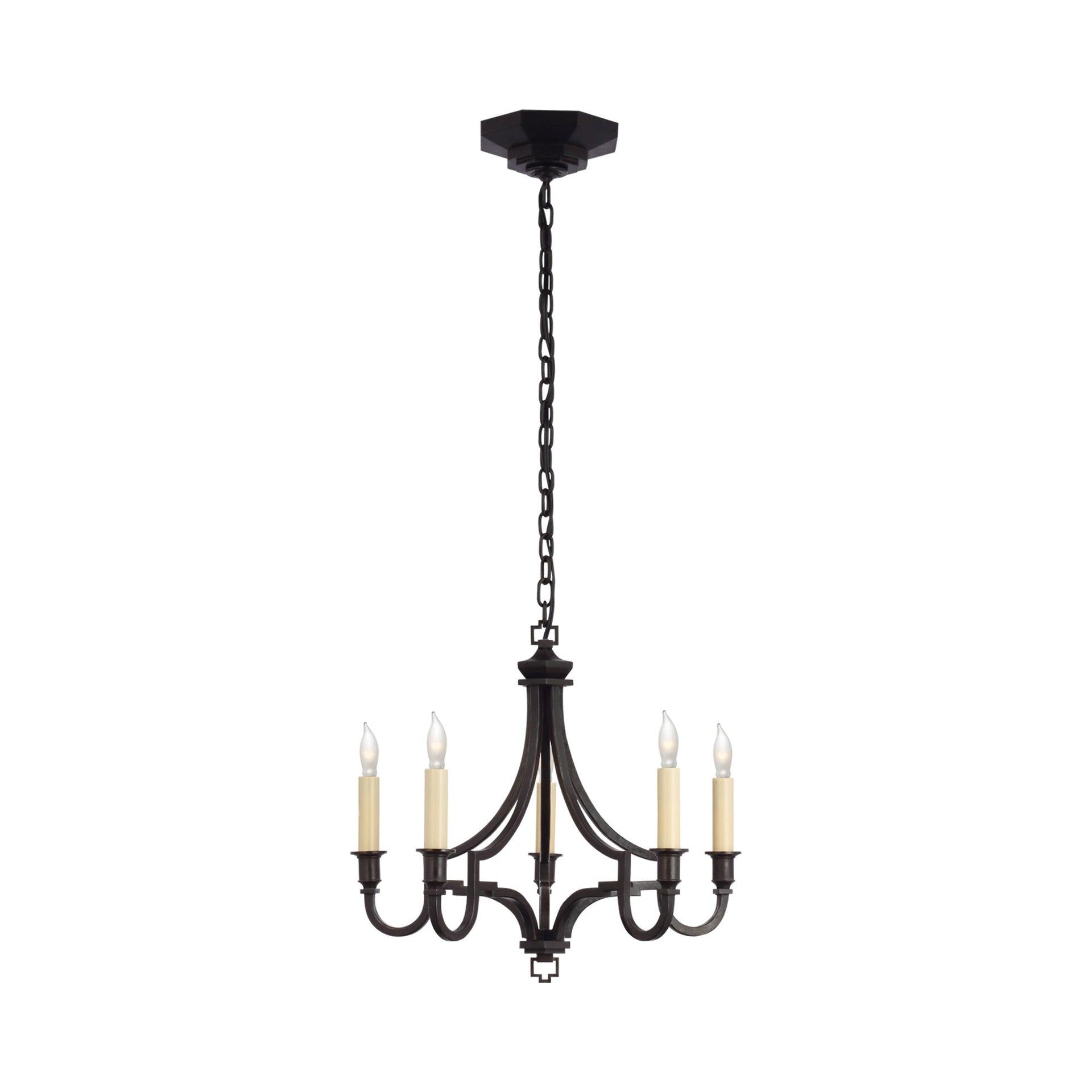 Mykonos Vintage Aged Iron 5-Light Candelabra Chandelier