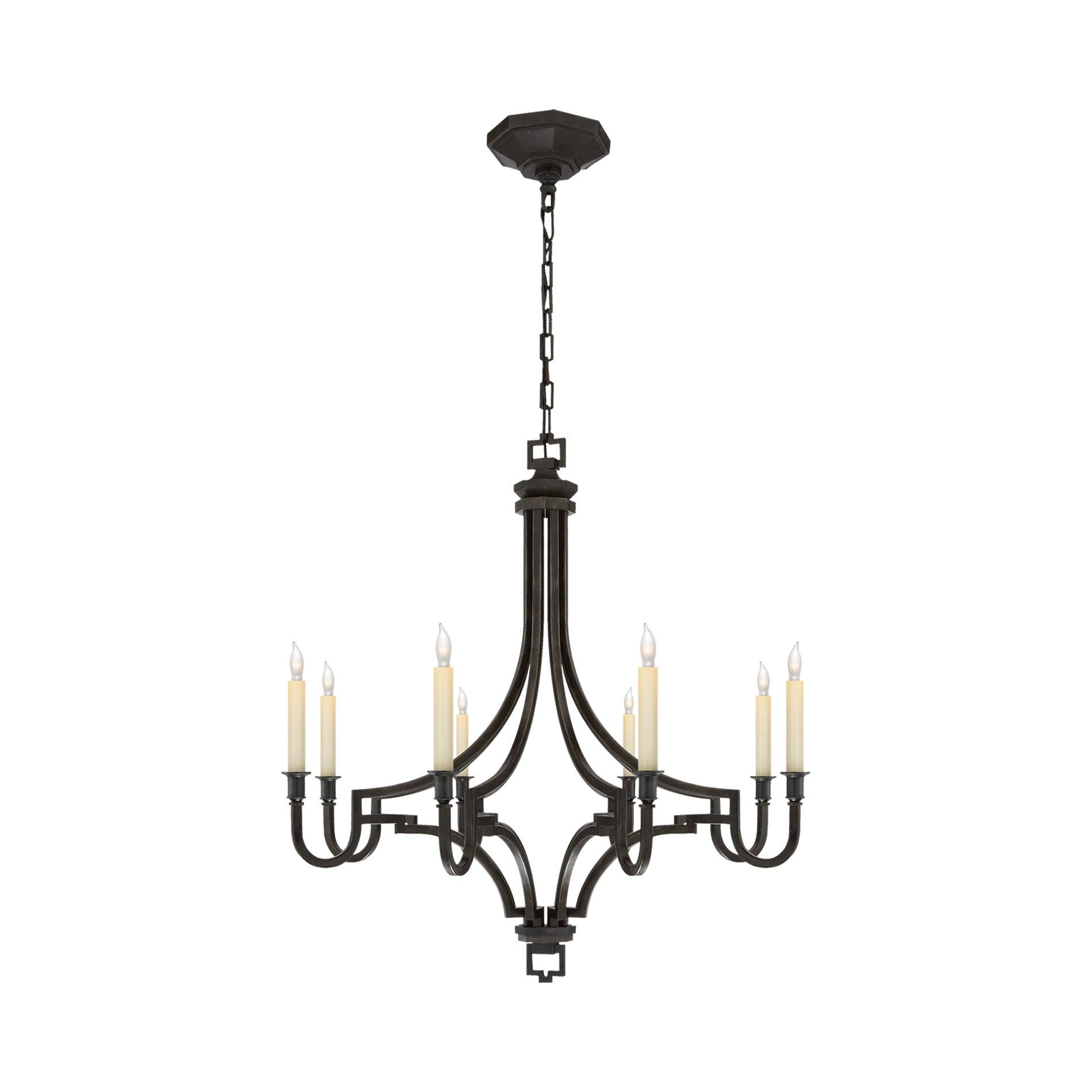 Regal Brass and Crystal 29" Plug-in Candle Chandelier