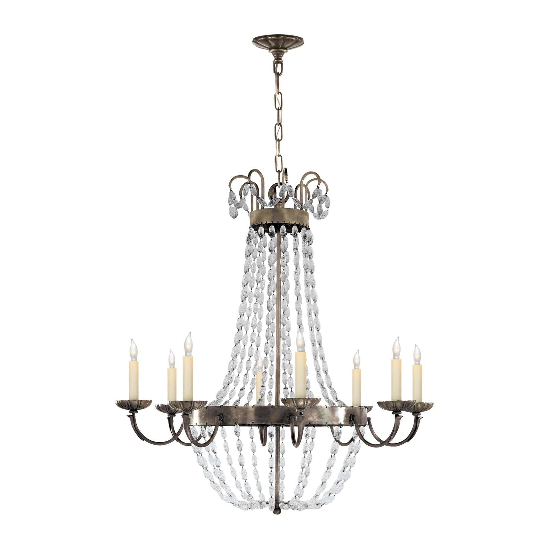 Paris Flea Market Brass & Crystal 8-Light Chandelier