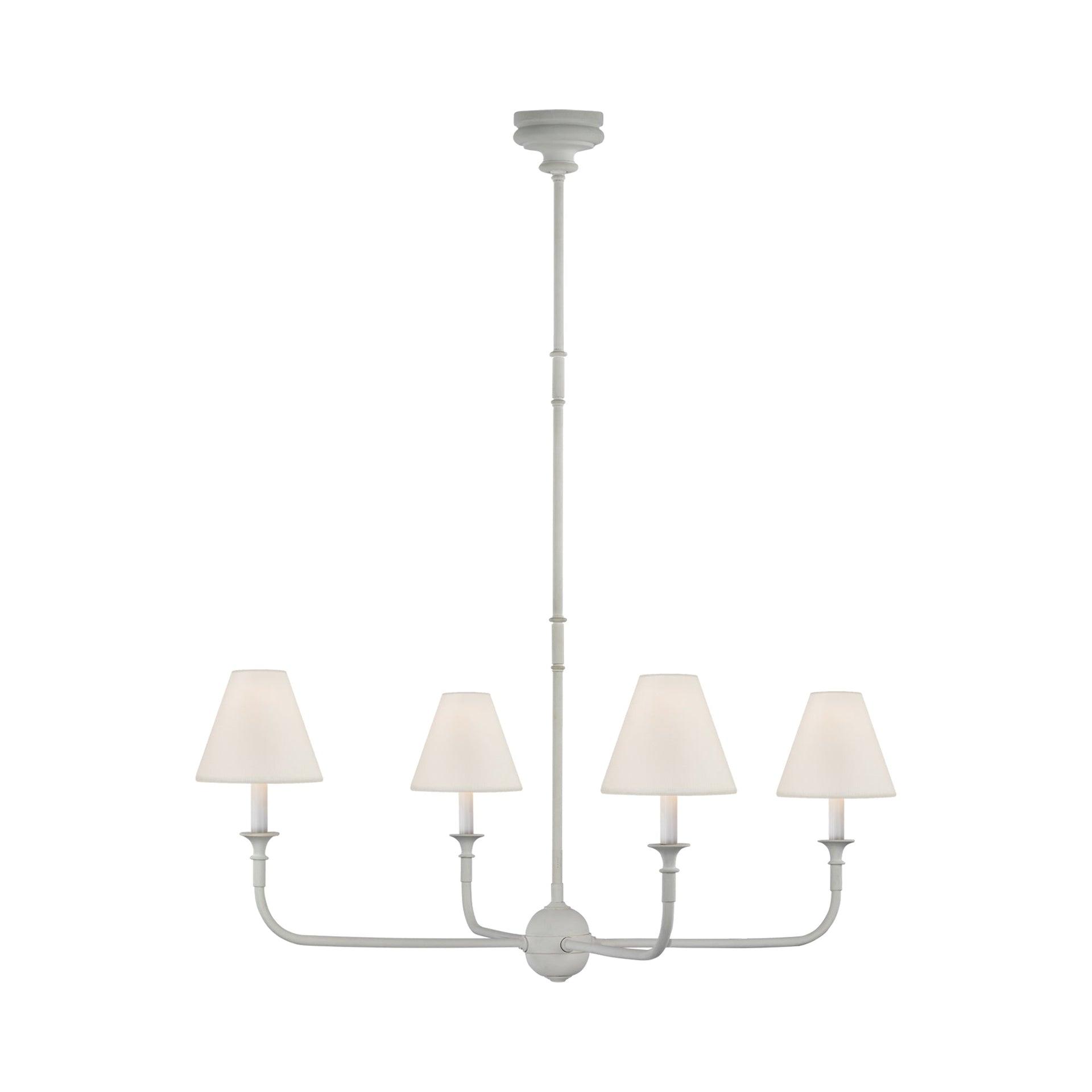 Elegant Piaf 4-Light Crystal Chandelier in Plaster White