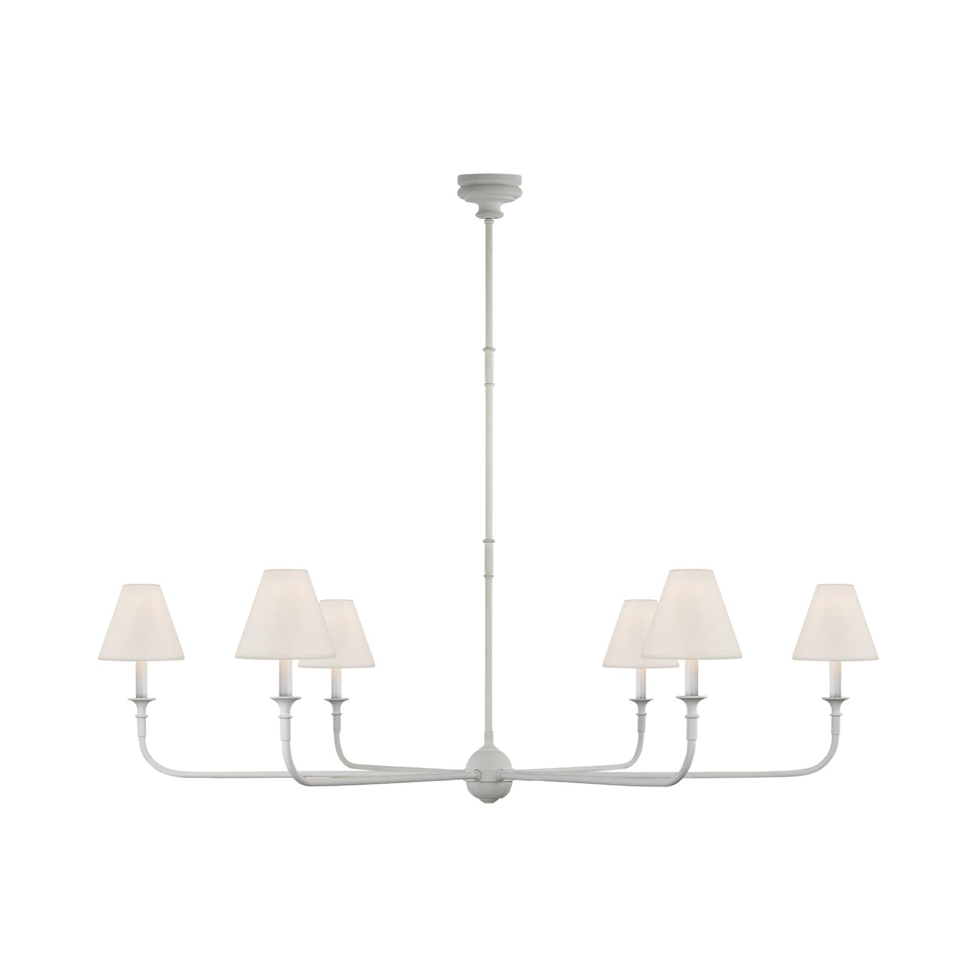 White Crystal Candle Plug-in Chandelier with Empire Shades