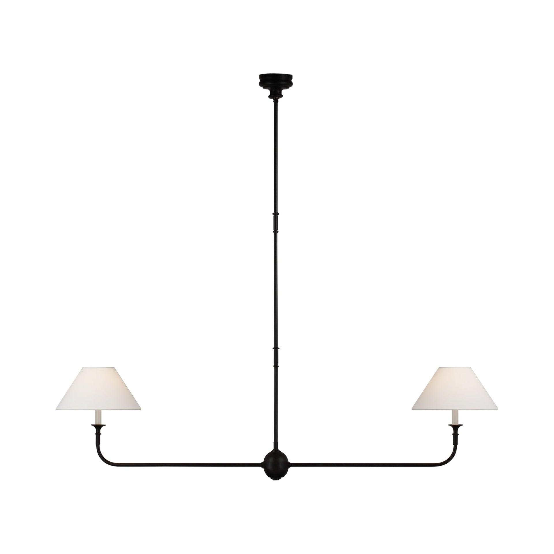 Aged Iron and Ebonized Oak 62" Crystal LED Pendant Light