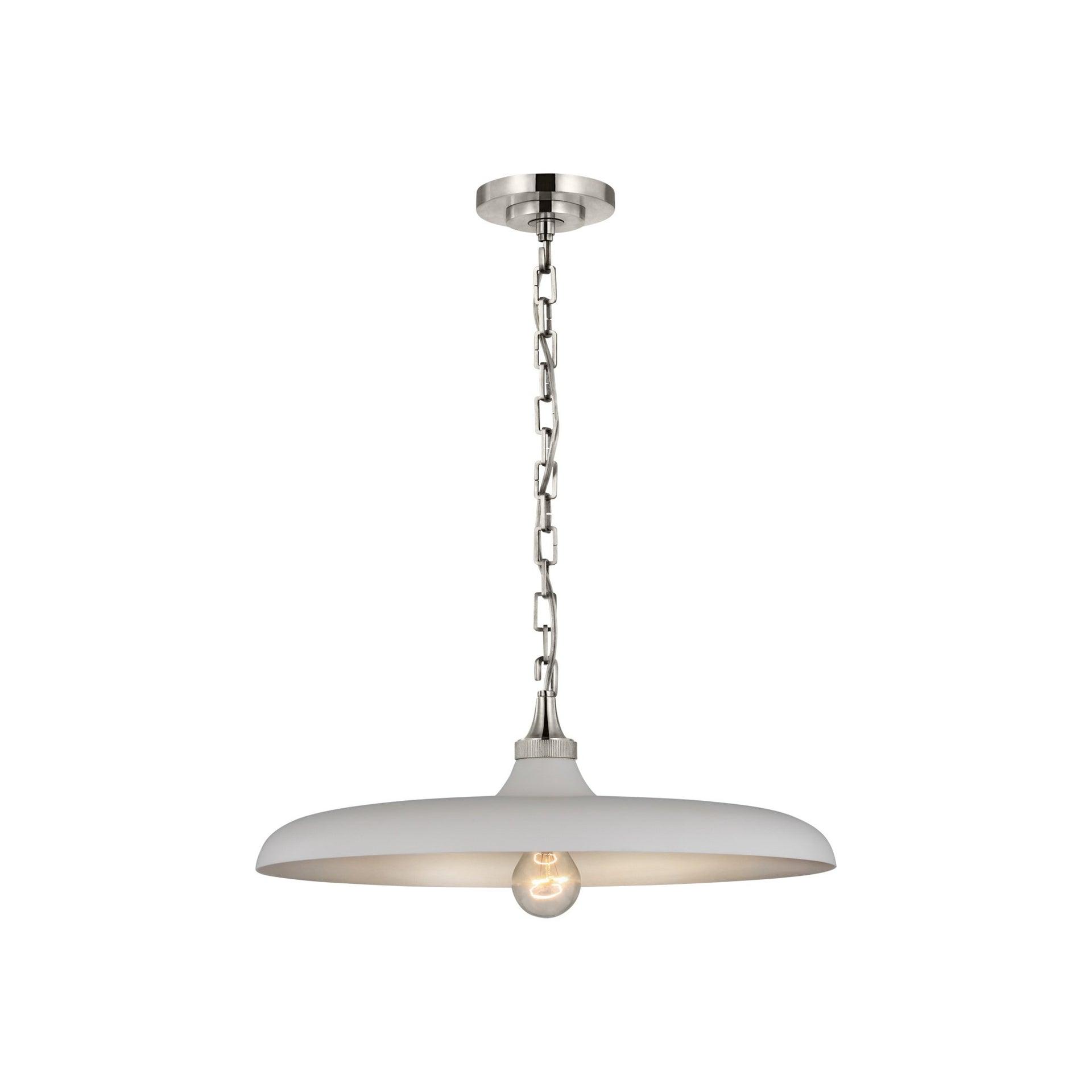 Piatto Polished Nickel and White LED Pendant Light
