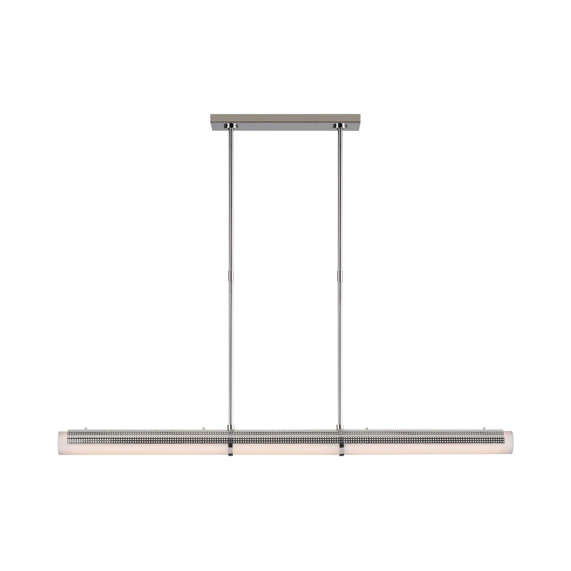 Precision Polished Nickel 50'' LED Linear Chandelier with Crystal Accents
