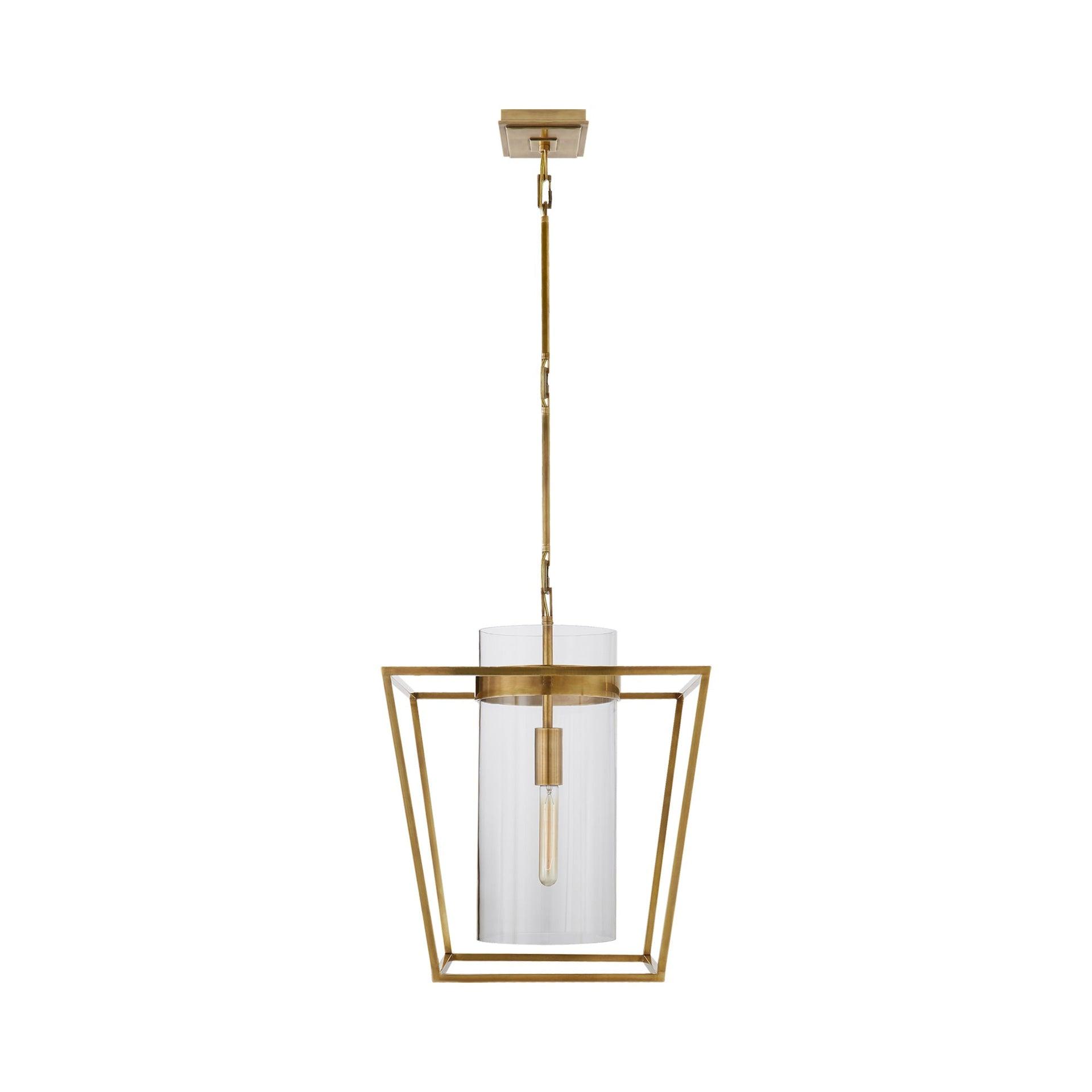Presidio 23" Hand-Rubbed Antique Brass & Glass Indoor/Outdoor Lantern