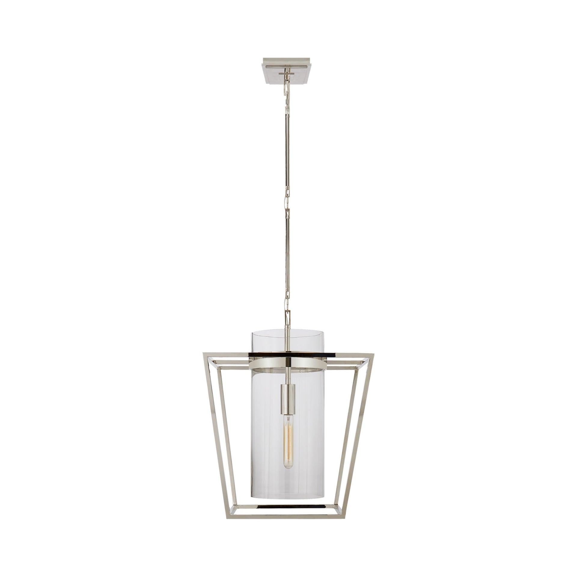 Presidio Elegance 23" Polished Nickel & Glass Indoor/Outdoor Pendant