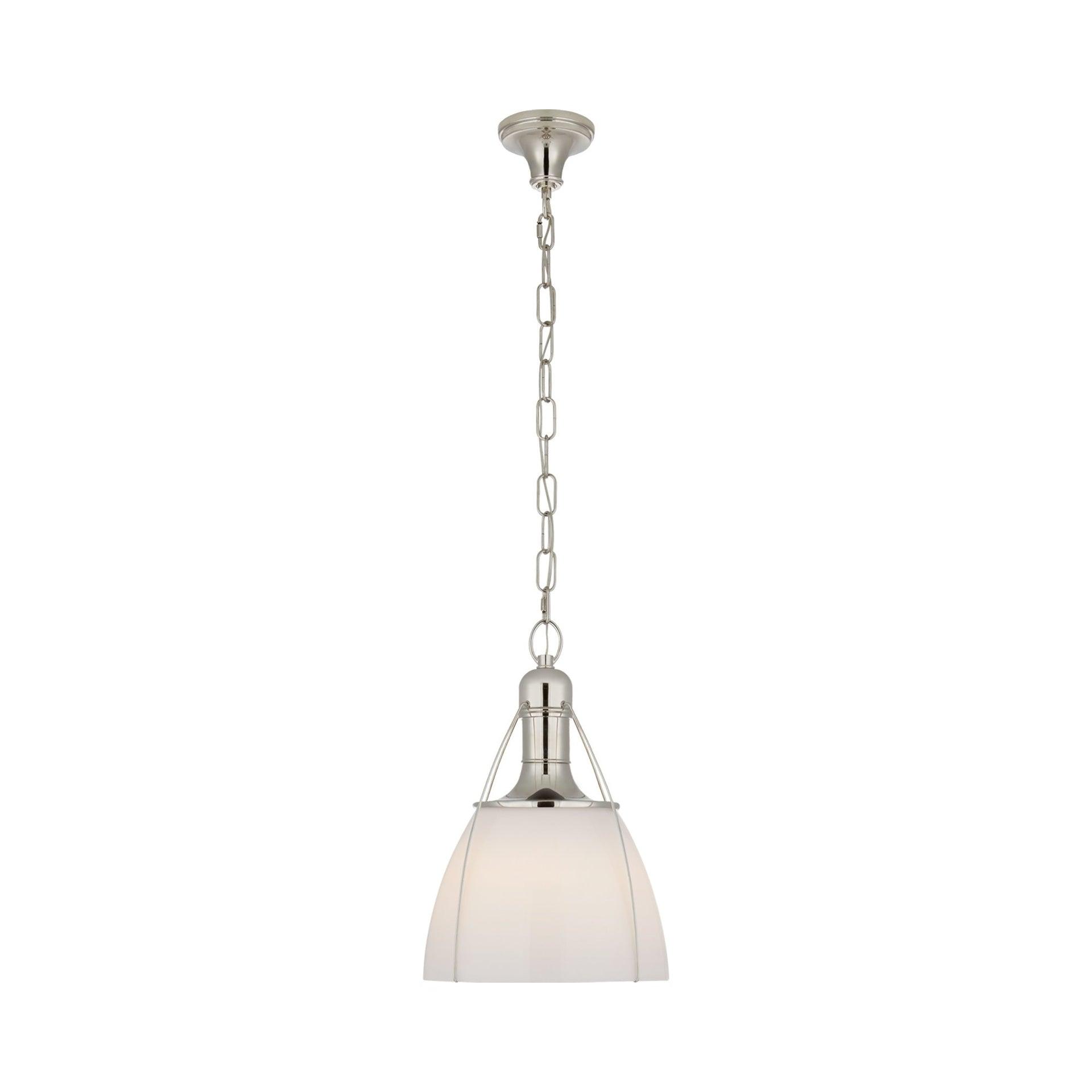 Prestwick 21" Polished Nickel & Clear Glass Modern Pendant
