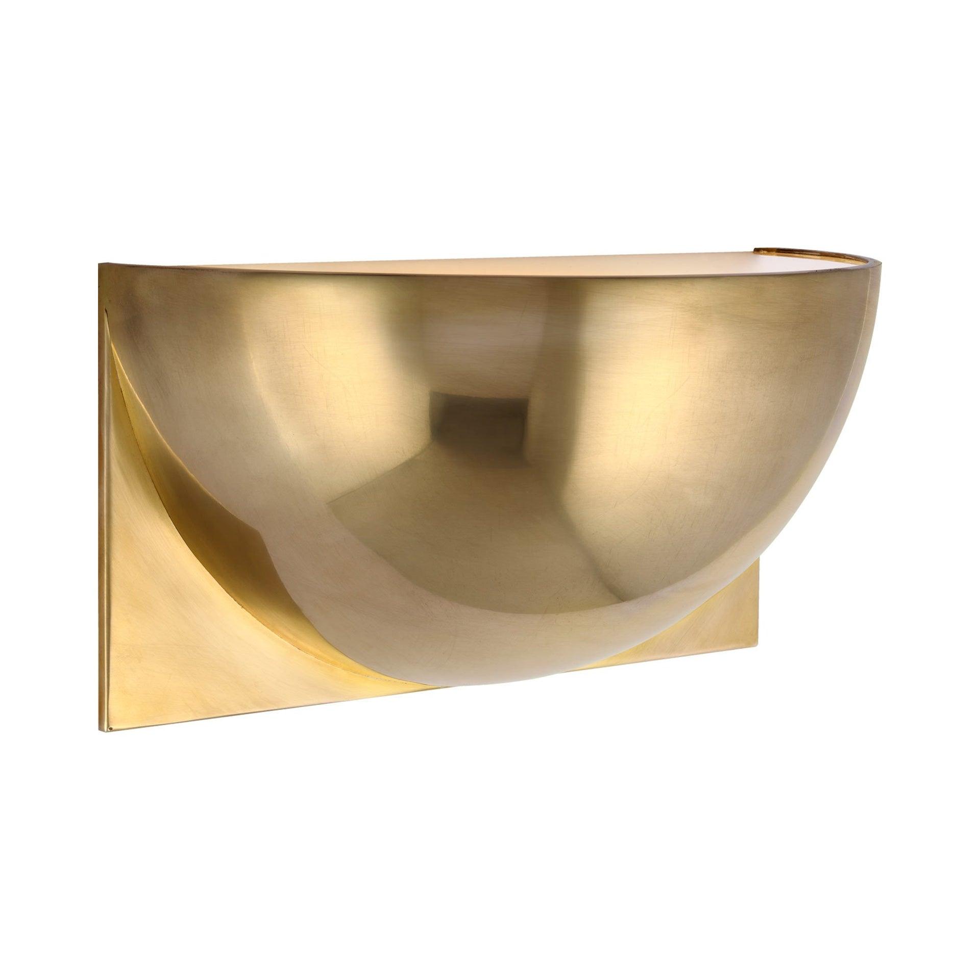 Dimmable Brass Half Moon LED Wall Sconce