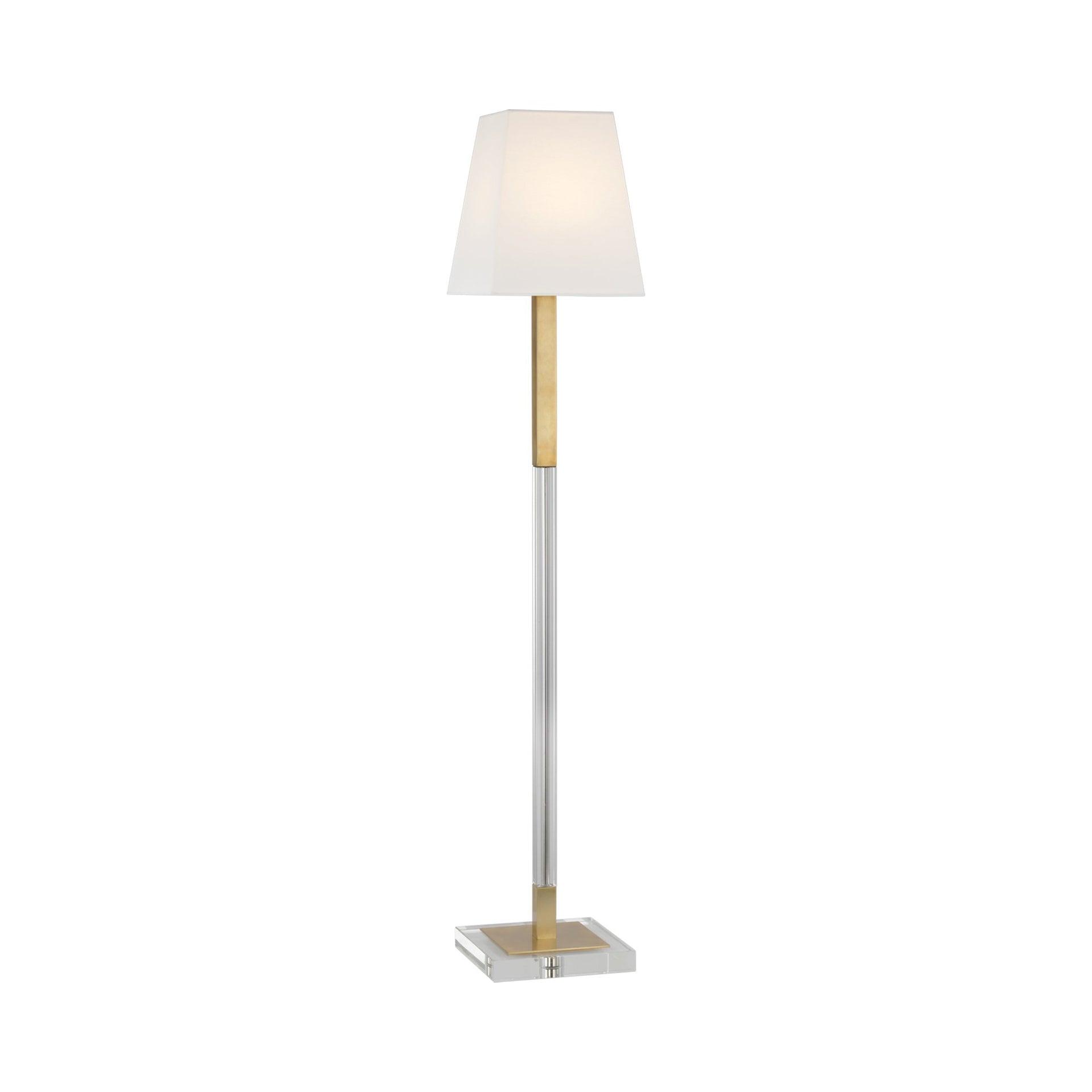 Antique Burnished Brass and Crystal Adjustable Floor Lamp