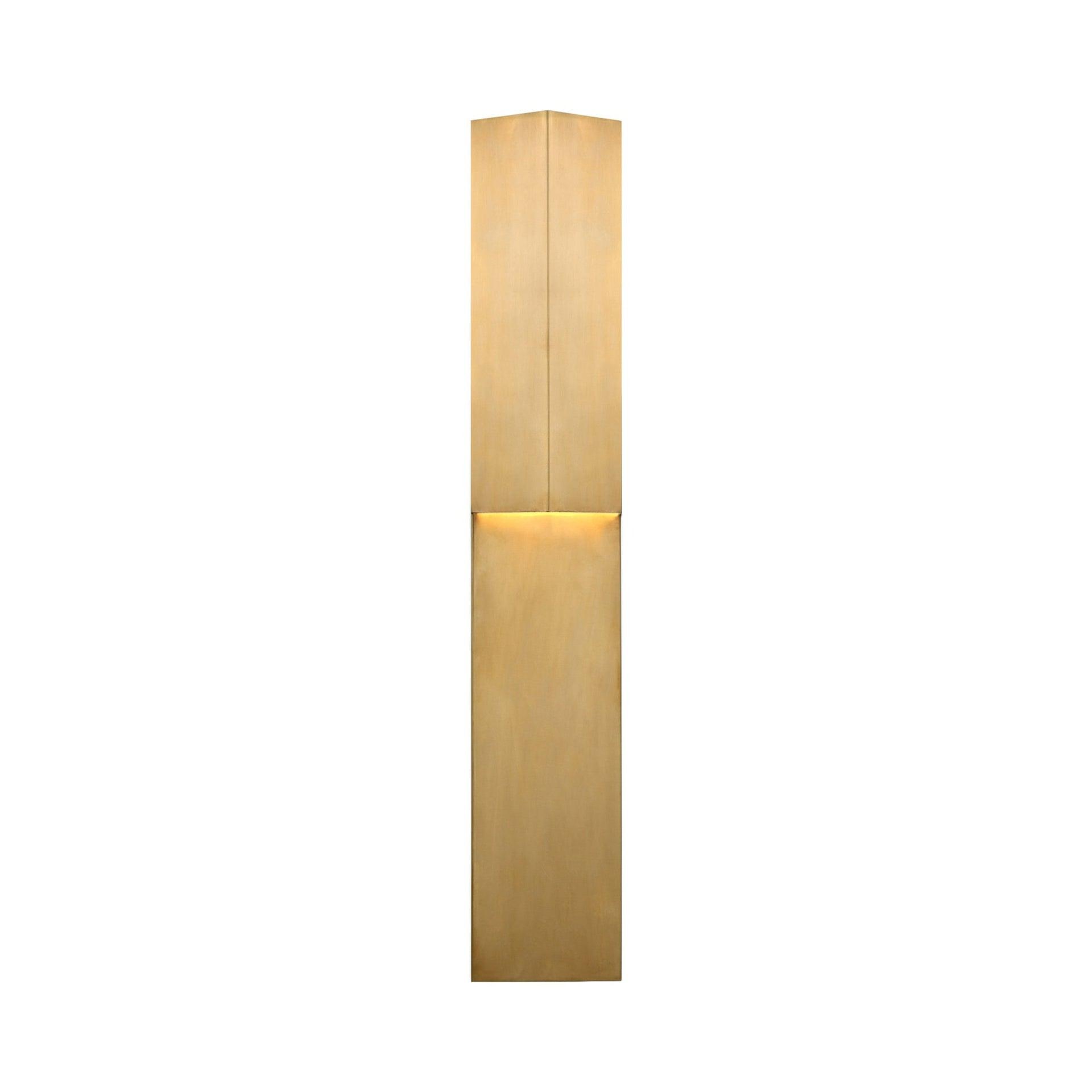 Antique Brass 30" Geometric Dimmable LED Wall Sconce