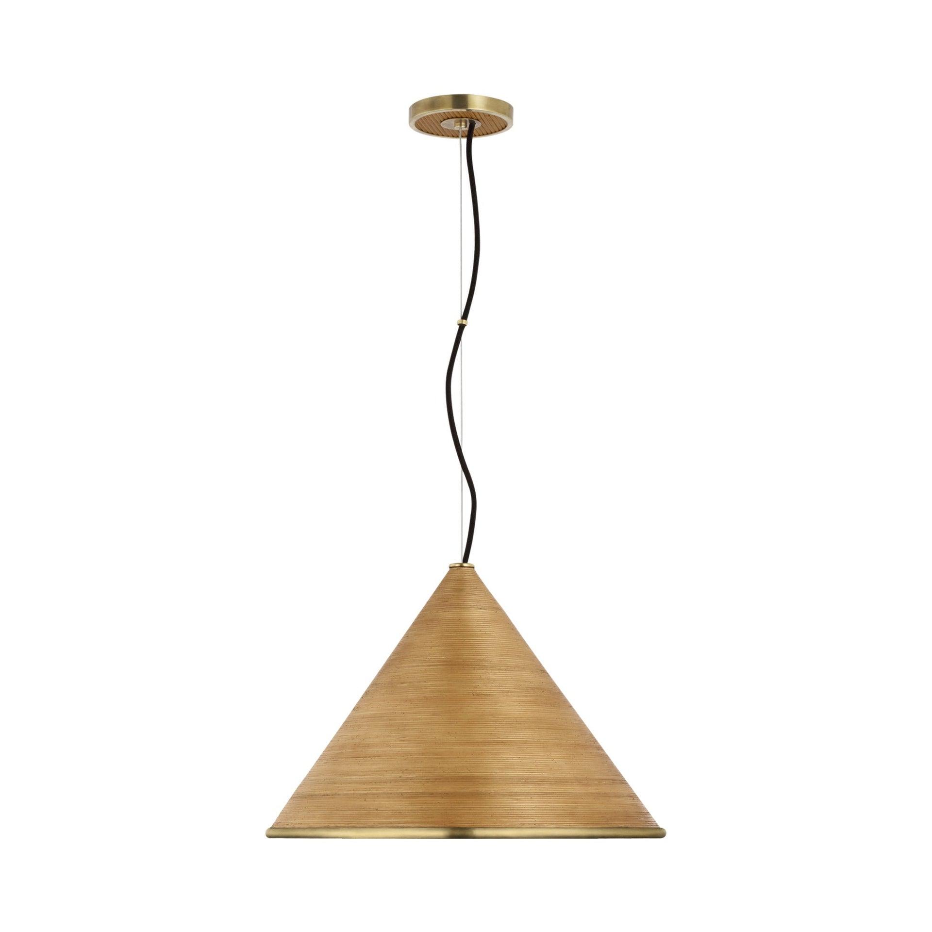 Hand-Rubbed Antique Brass and Crystal LED Pendant Light