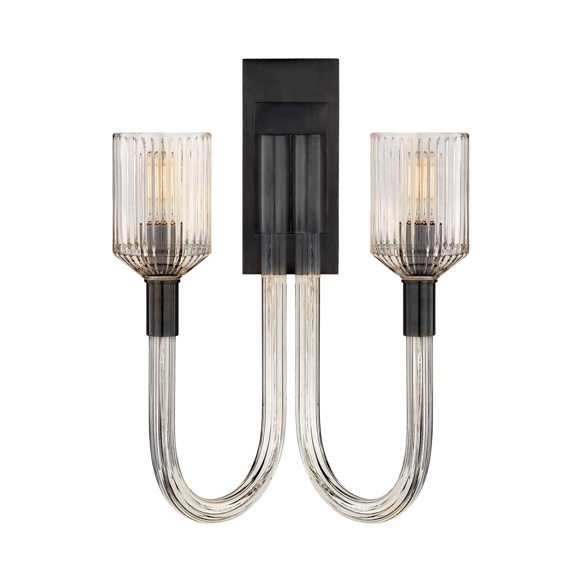 Reverie Bronze and Black Dimmable Double Wall Sconce