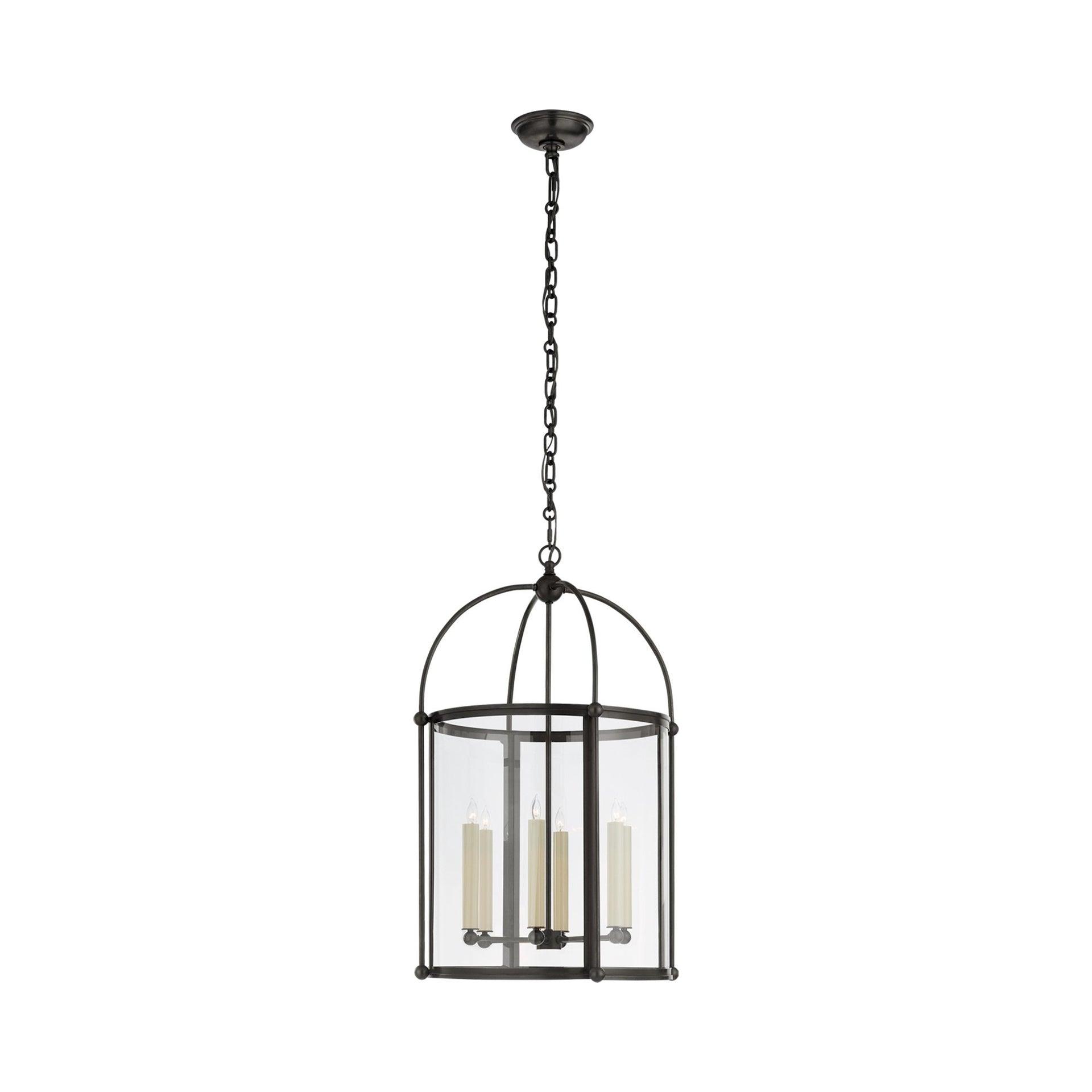 Riverside Bronze 6-Light Birdcage Island Chandelier with Glass Diffuser