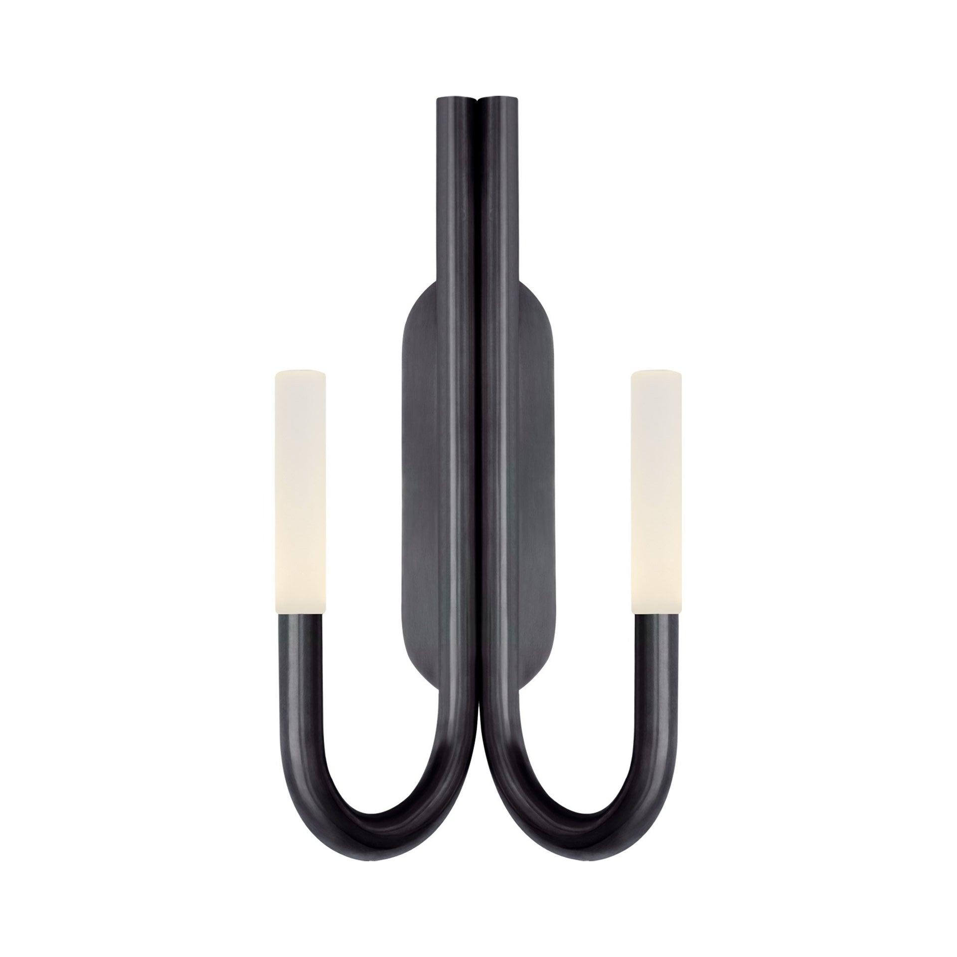 Rousseau Double Curve Bronze & Black LED Vanity Sconce