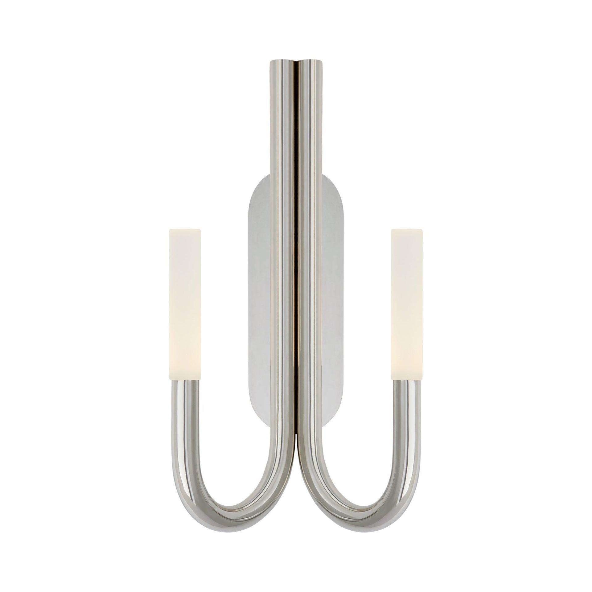 Rousseau Polished Nickel Double LED Vanity Wall Sconce