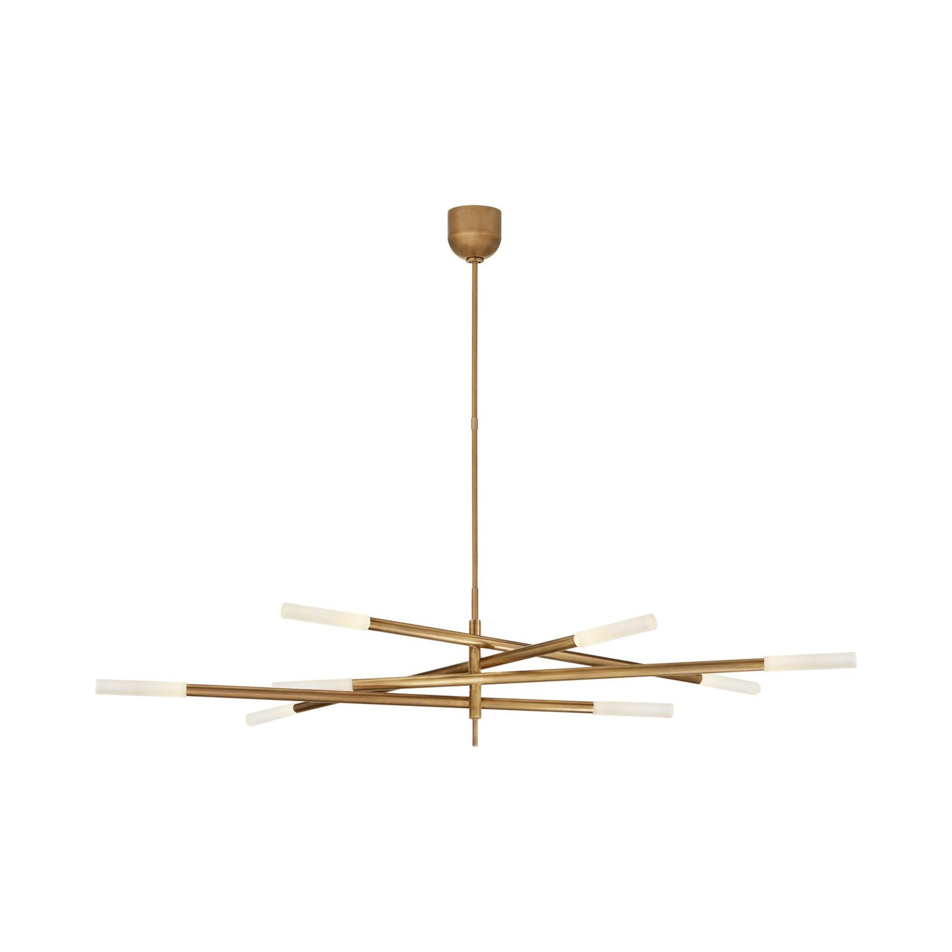 Antique Brass and Crystal 8-Light Plug-in Chandelier